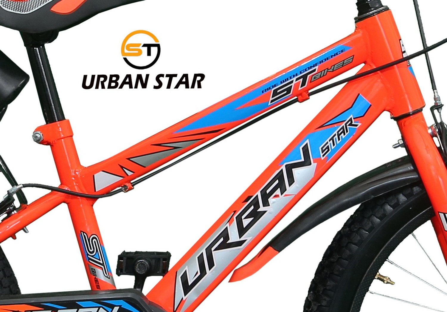 Image of Urban Star 20T BMX (85%ASSEMBLED) FOR 5 TO 8 YEARS KIDS ROAD CYCLE(SINGLE SPEED-ORANGE) 20 T (inch) Roadster Cycle