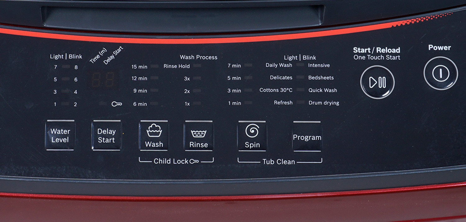Image of BOSCH 8.5 kg Fully Automatic Top Load Washing Machine Red