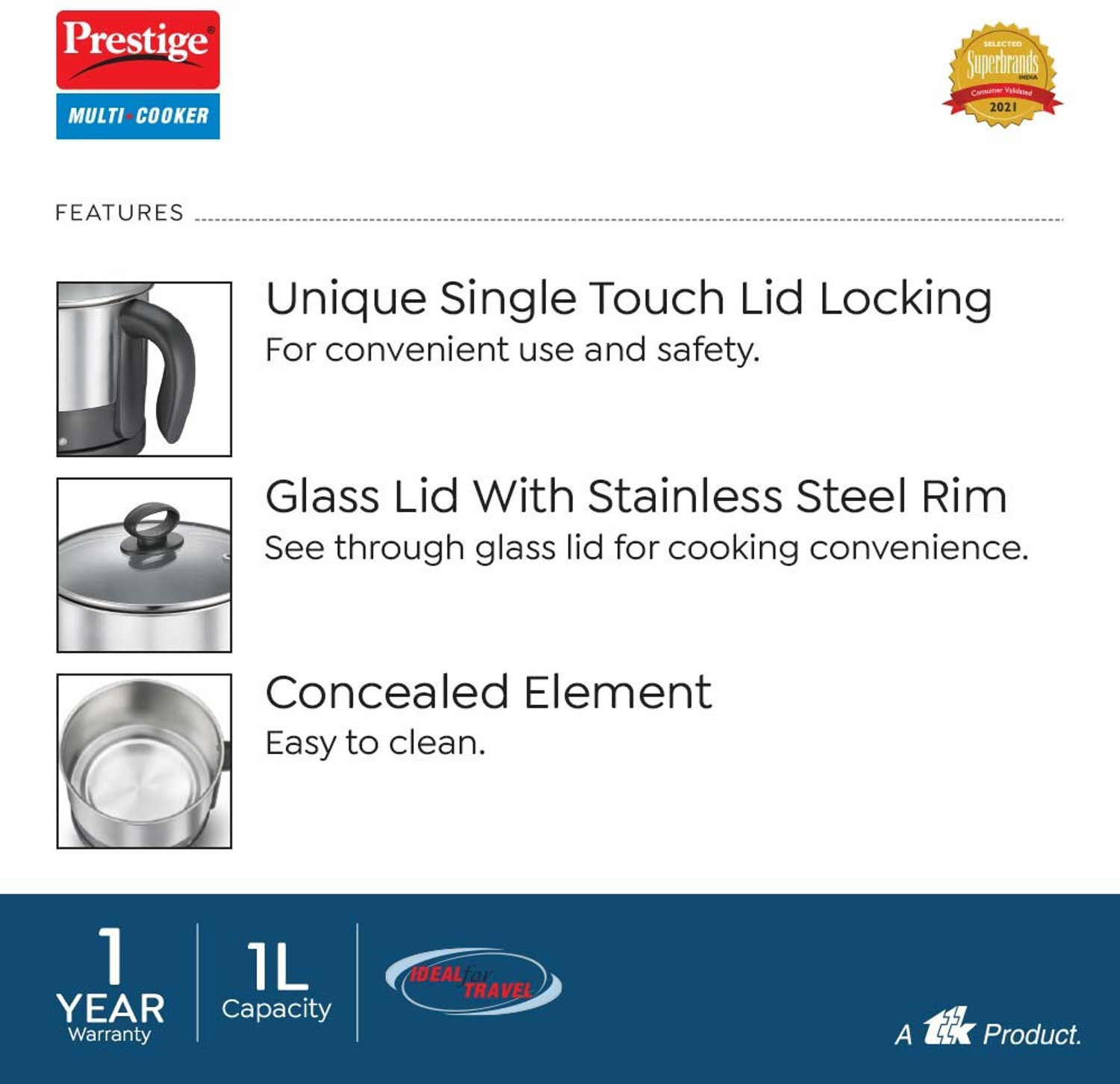 Image of Prestige PMC 1+ Multi Cooker Electric Kettle