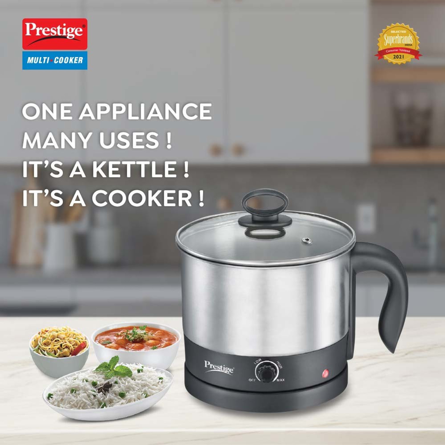 Image of Prestige PMC 1+ Multi Cooker Electric Kettle