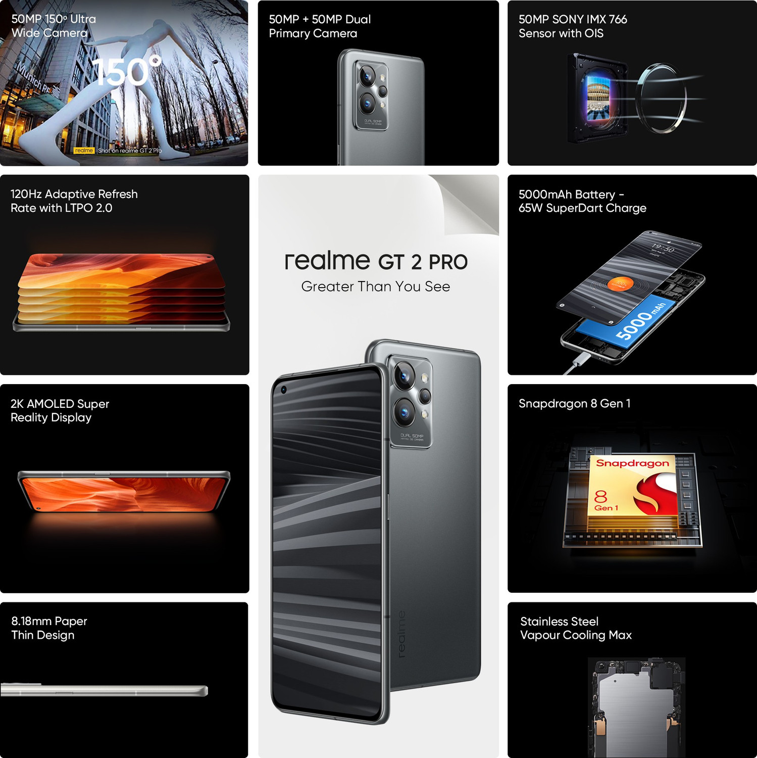 Image of realme GT 2 Pro (Steel Black, 256 GB)