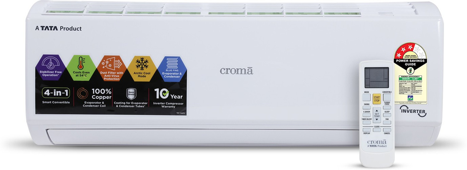 Image of Croma 2022 Model 2 Ton 3 Star Split Inverter 4-in-1 Smart Convertible AC