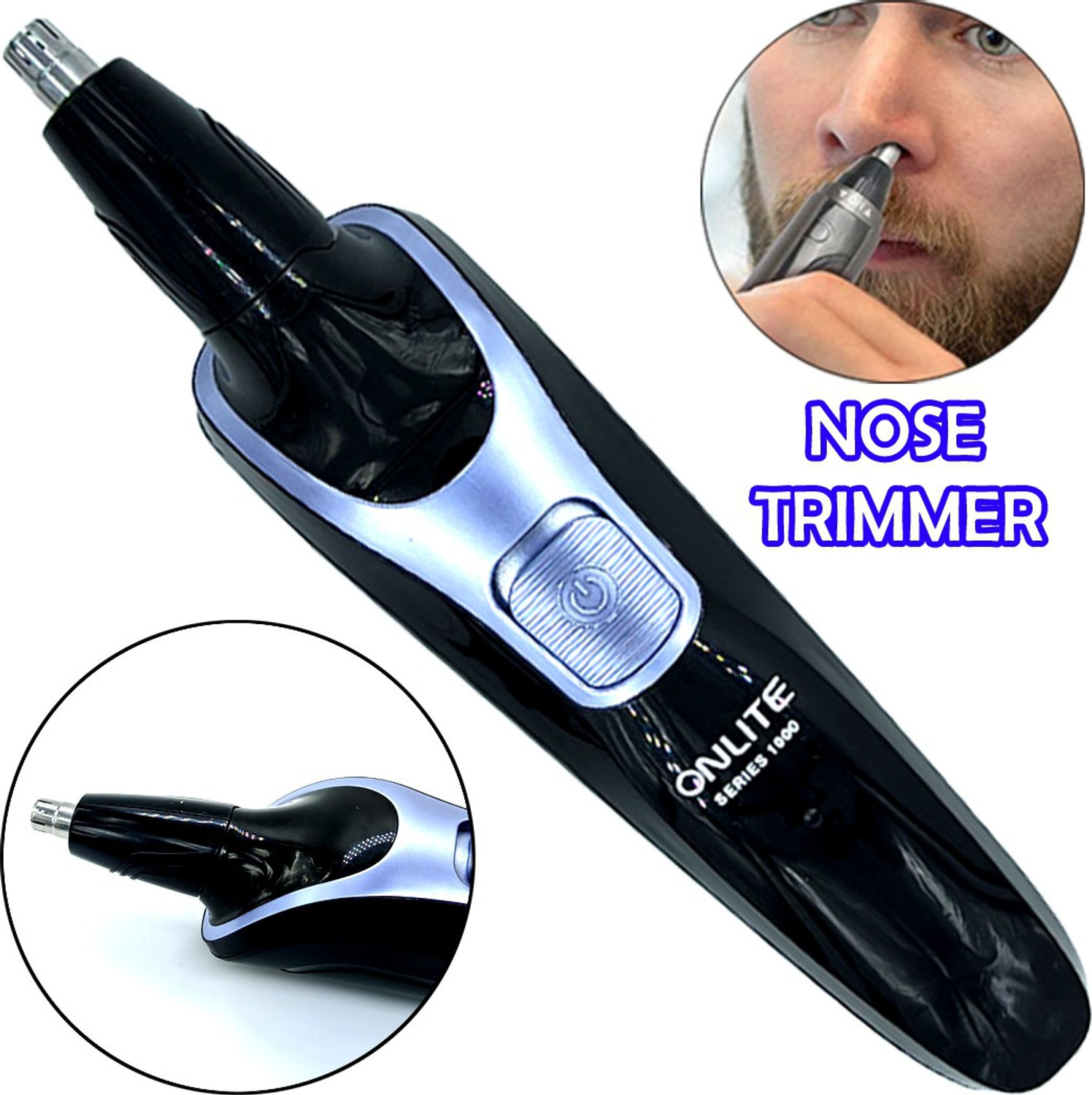 Image of ONNLITE Waterproof 4in1 Cordless Nose & Ear Beard Mustache Trimmer Hair Clipper TM Fully Waterproof Trimmer 120 min Runtime 3 Length Settings