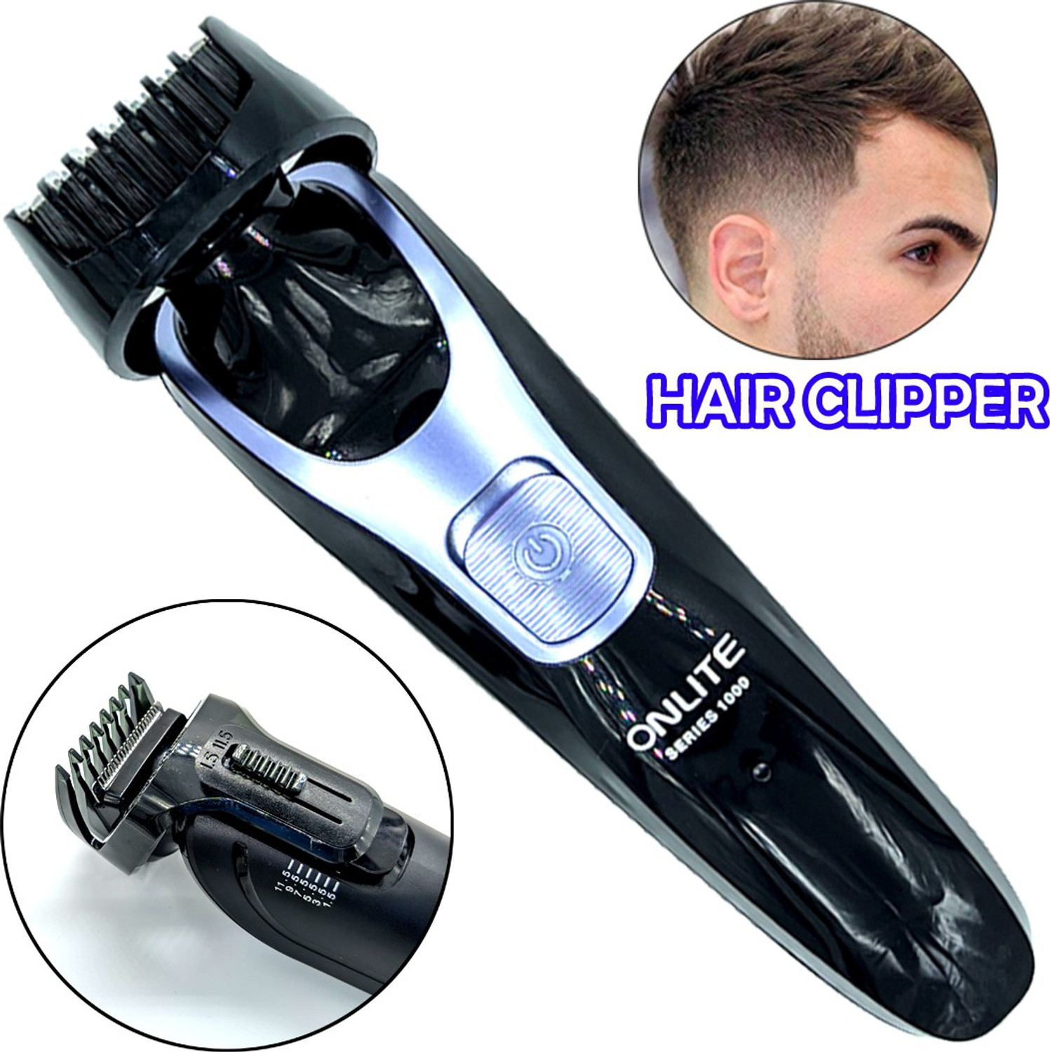 Image of ONNLITE Waterproof 4in1 Cordless Nose & Ear Beard Mustache Trimmer Hair Clipper TM Fully Waterproof Trimmer 120 min Runtime 3 Length Settings