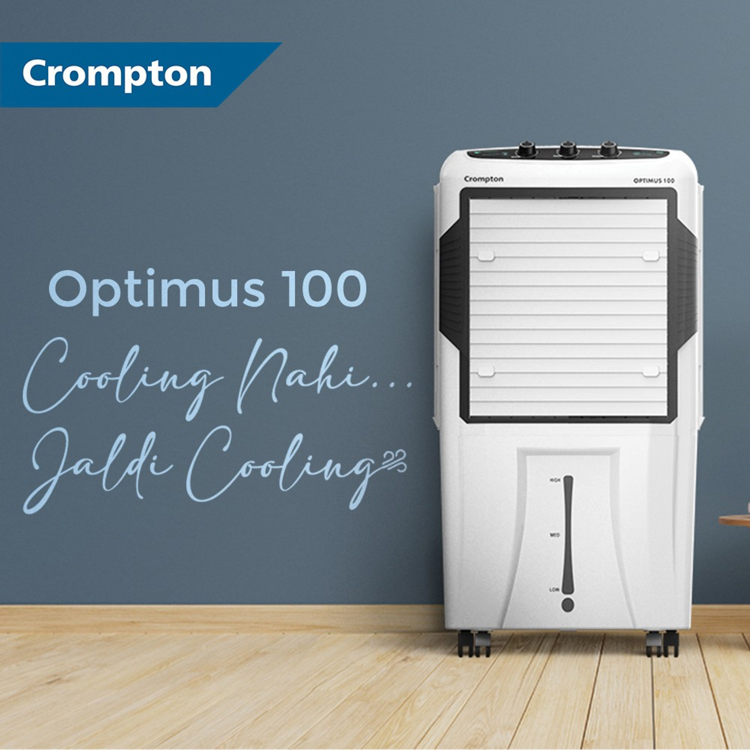 Image of Crompton 100 L Desert Air Cooler with Motor Overload Protection, Auto-drain