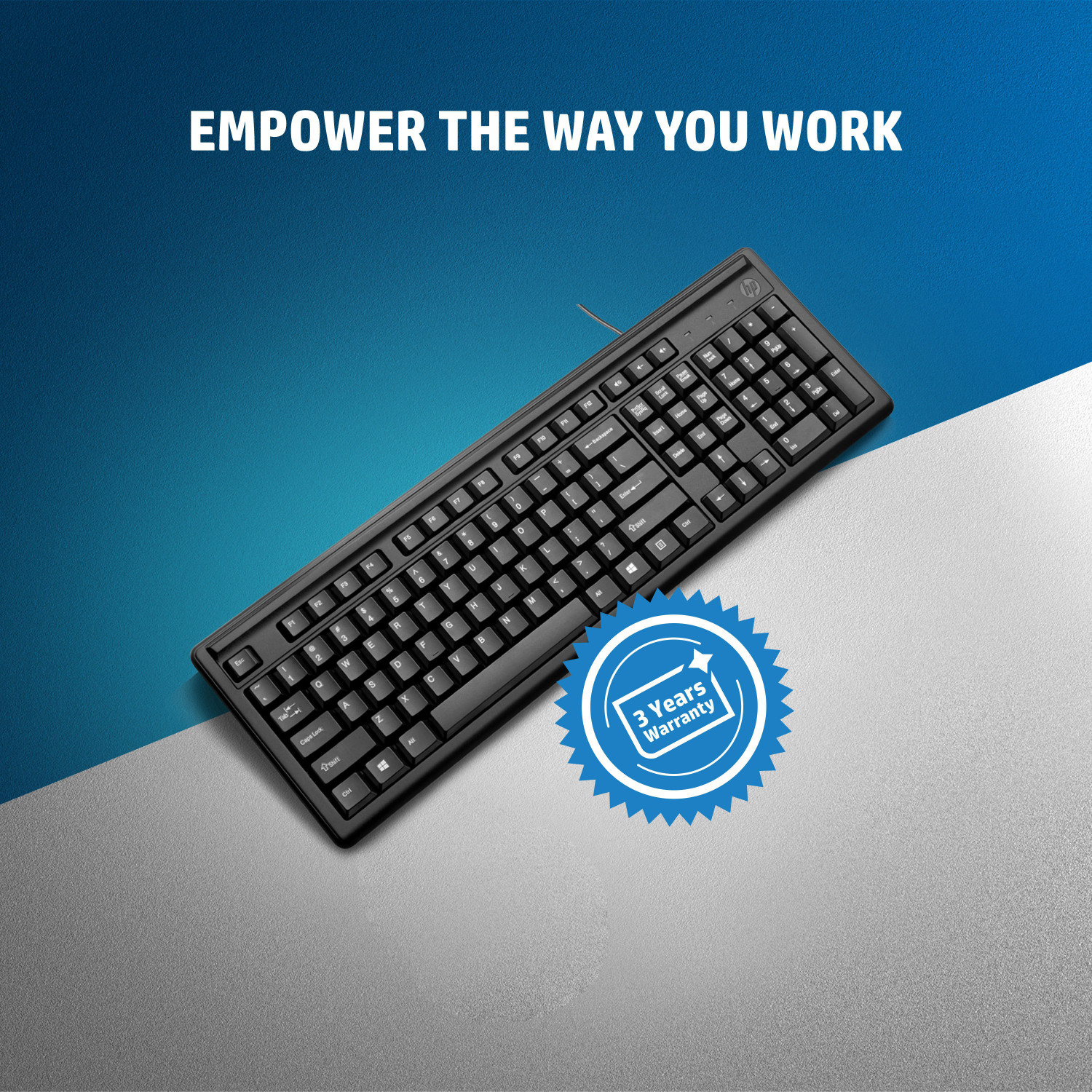 Image of HP 100 Wired USB Standard Desktop Keyboard Compatible with Desktop, Laptop, Mac