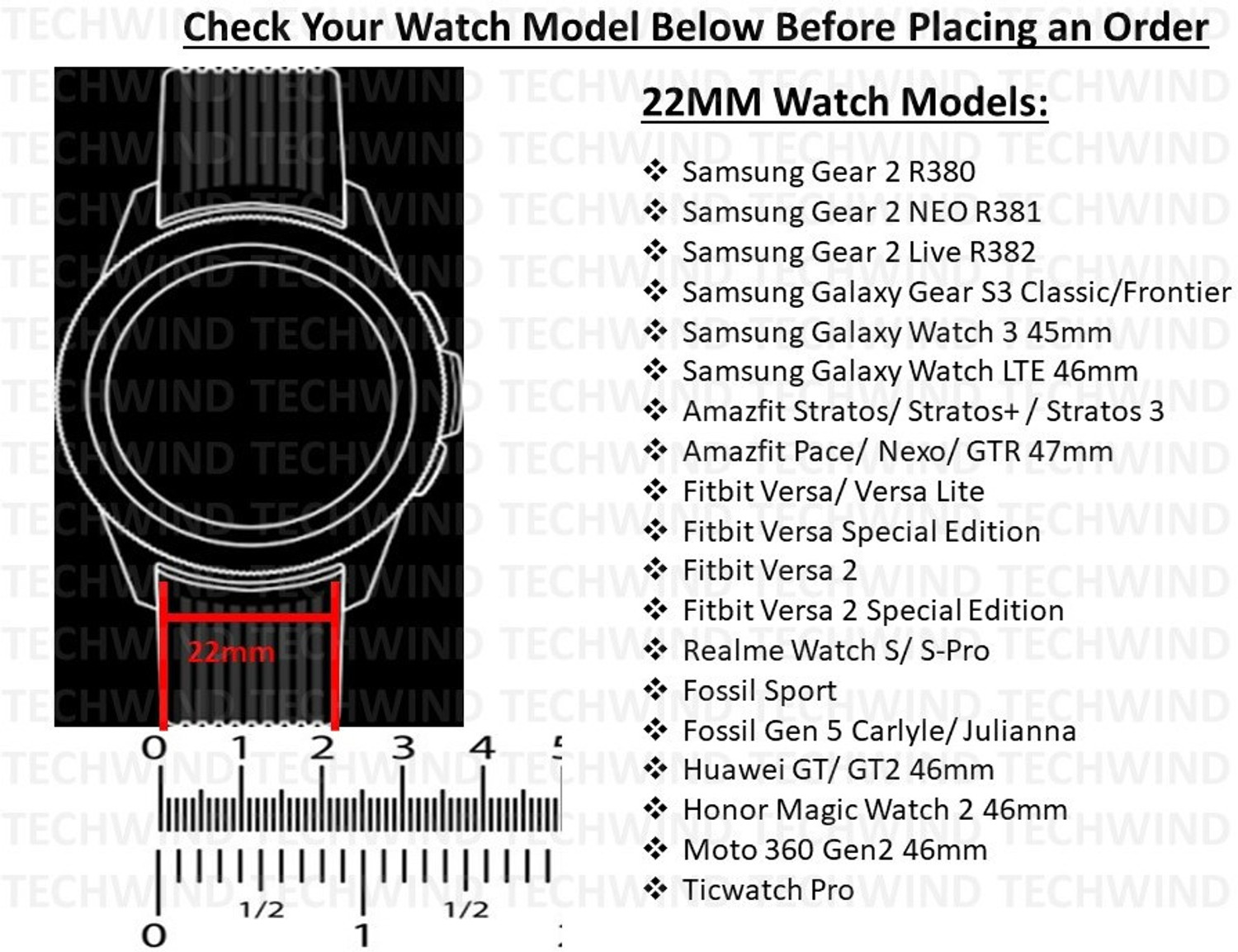 Image of TECHWIND 22MM Metal Magnetic Watch Belt Milanese Loop (CHECK MODEL LIST) Smart Watch Band Smart Watch Strap