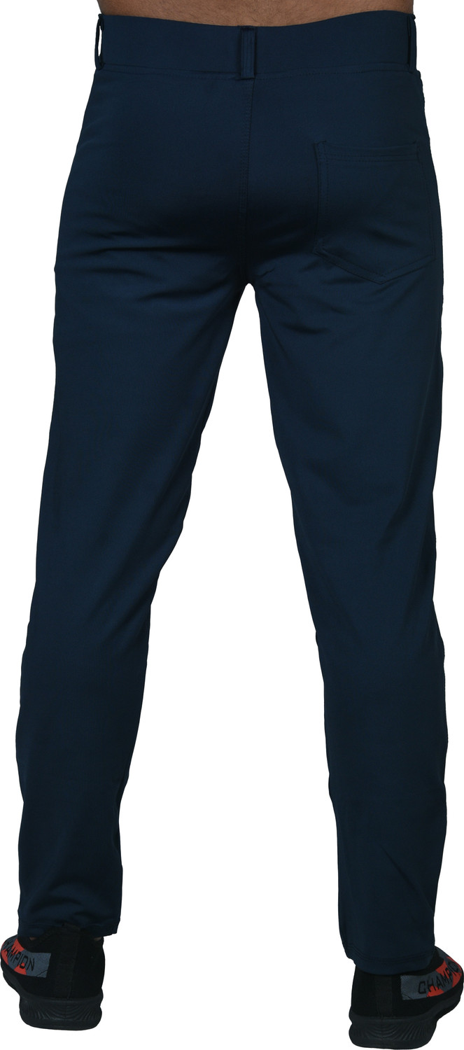 Image of KHOZI Slim Fit Men Blue Trousers