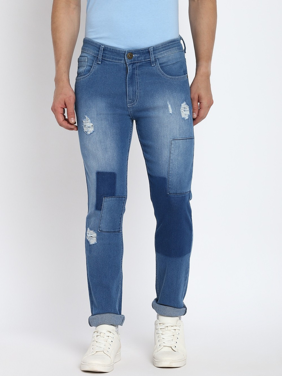 Image of abof by Aditya Birla Slim Men Blue Jeans