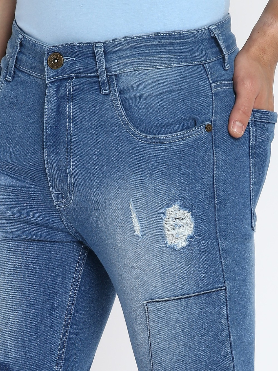 Image of abof by Aditya Birla Slim Men Blue Jeans