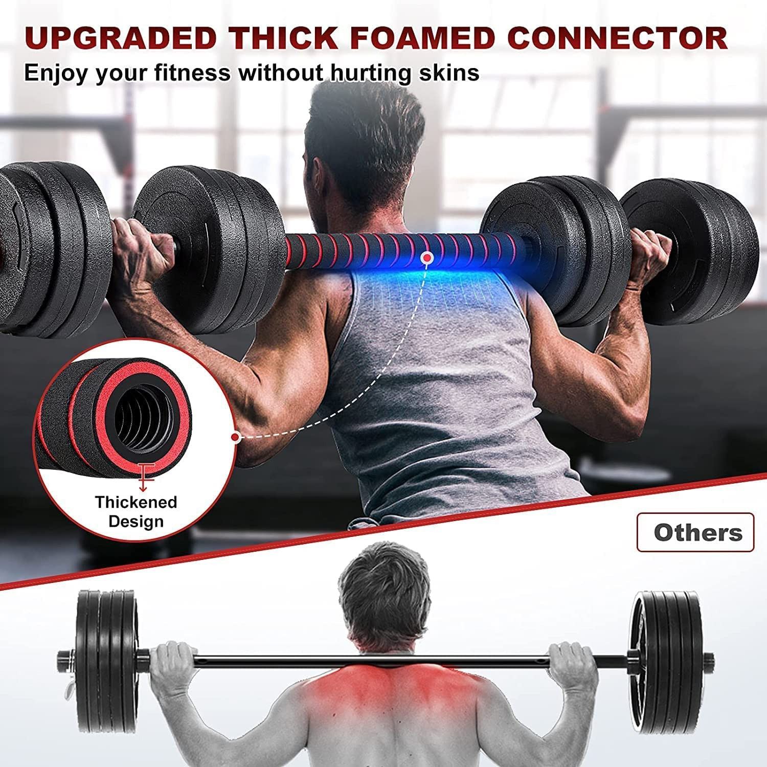 Image of Tucker 12 kg 3 In 1 Convertible & Barbell Home Gym Set Kit For Home Workout Home Gym Combo