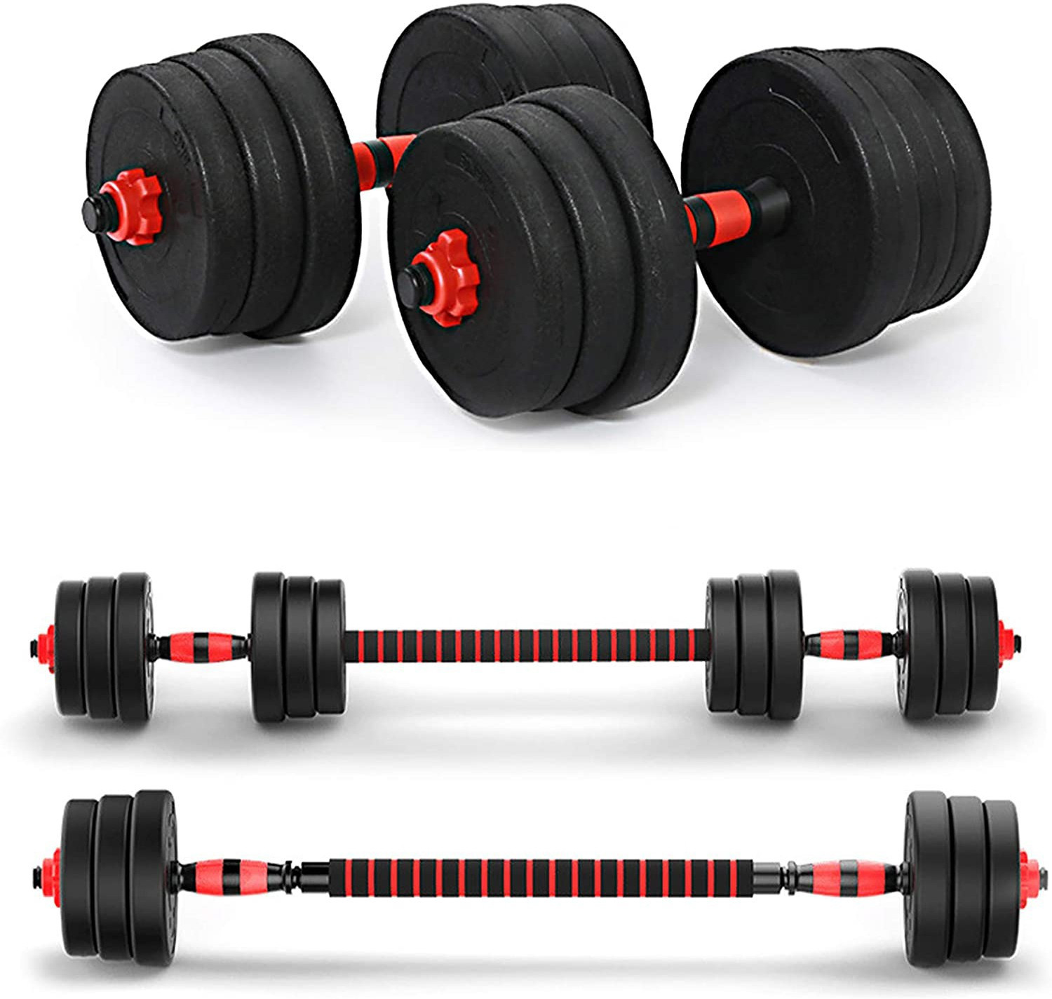 Image of Tucker 12 kg 3 In 1 Convertible & Barbell Home Gym Set Kit For Home Workout Home Gym Combo