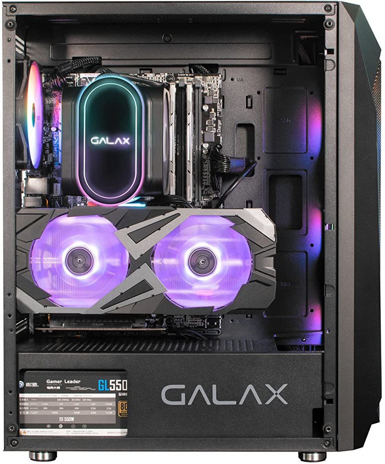 Image of GALAX Revolution-05 Mid Tower Gaming Case with 4 ARGB Fans Mid Tower Cabinet with USB 2.0 and USB 3.0 Ports Compatible with Gaming Console