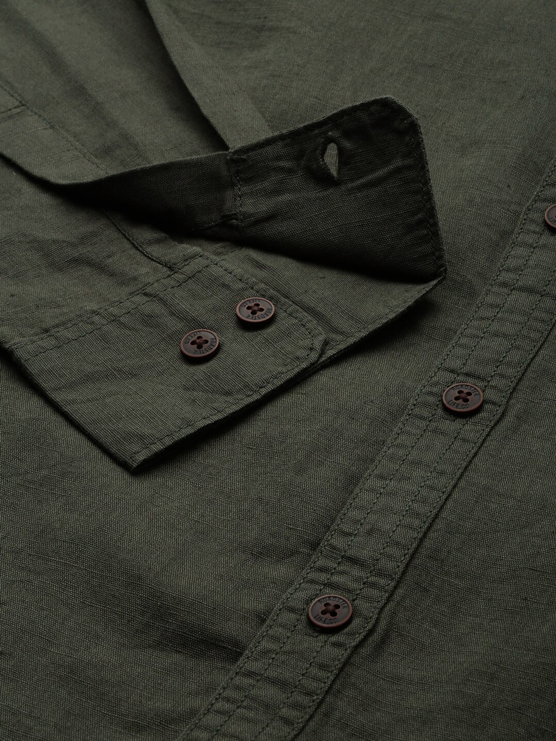 Image of Roadster Men Solid Casual Green Shirt