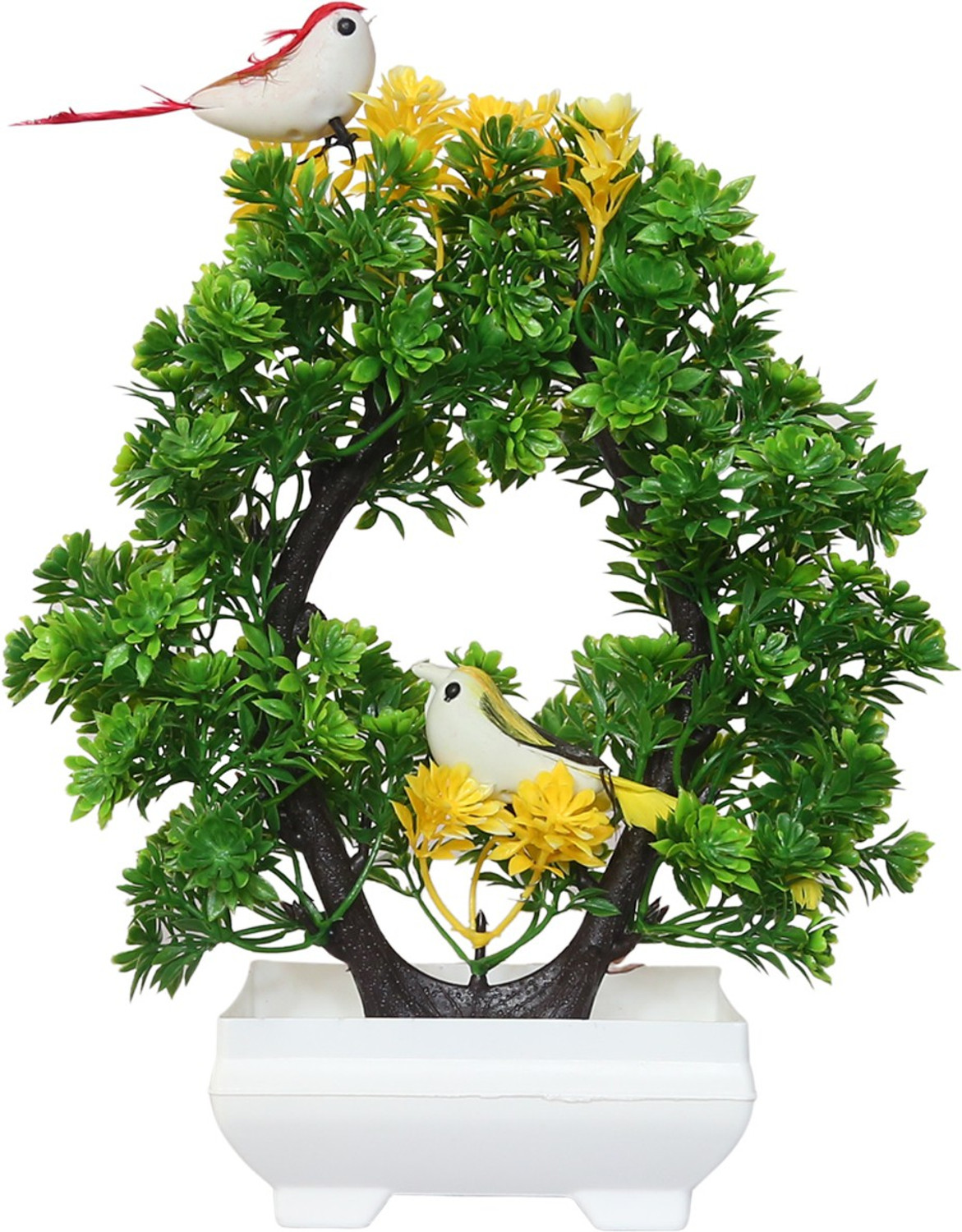 Image of MODO Artificial Bonsoi Tree with Sparrow for Living Room Decor Bonsai Wild Artificial Plant with Pot