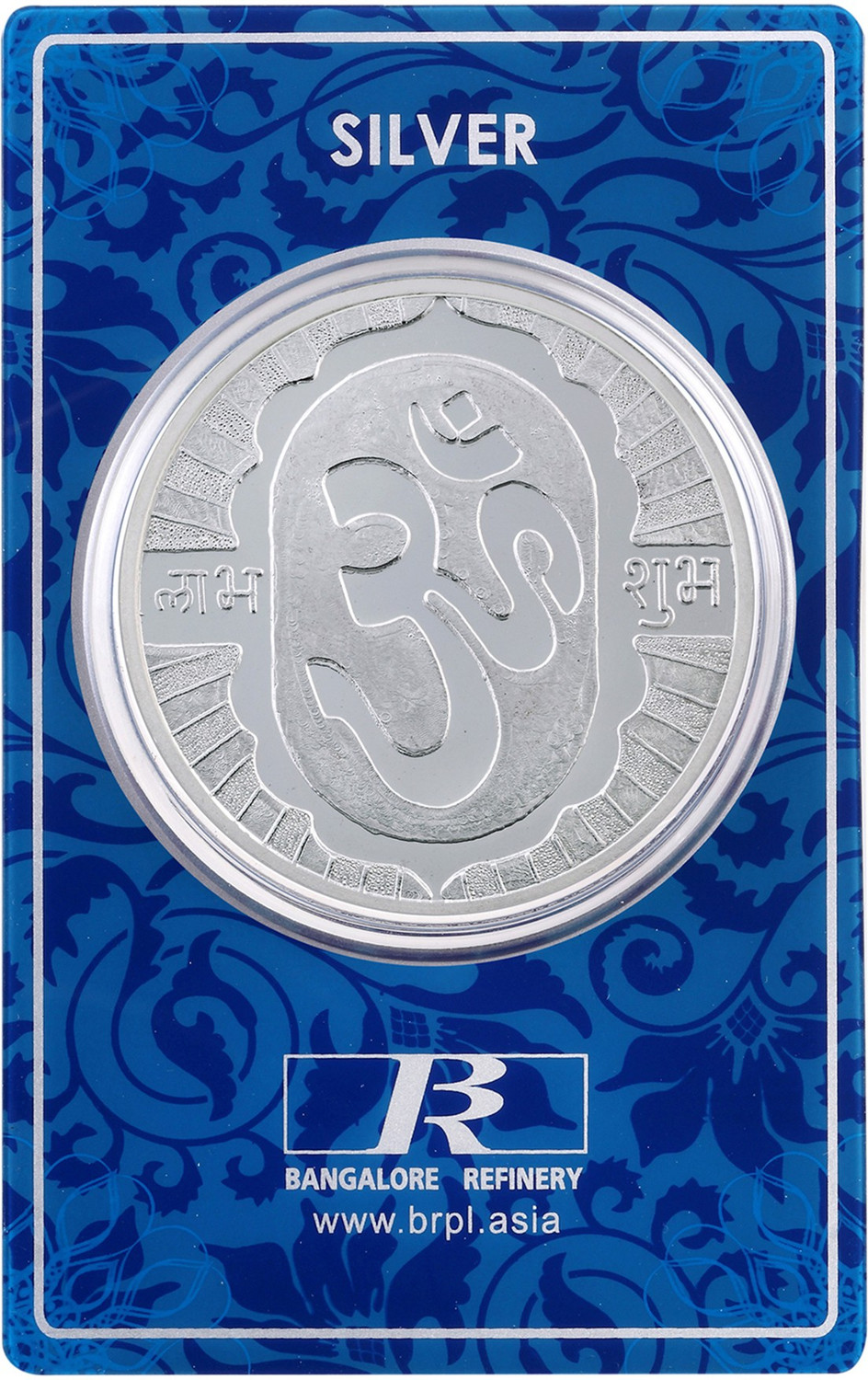 Image of Bangalore Refinery Om S 999 50 g Silver Coin