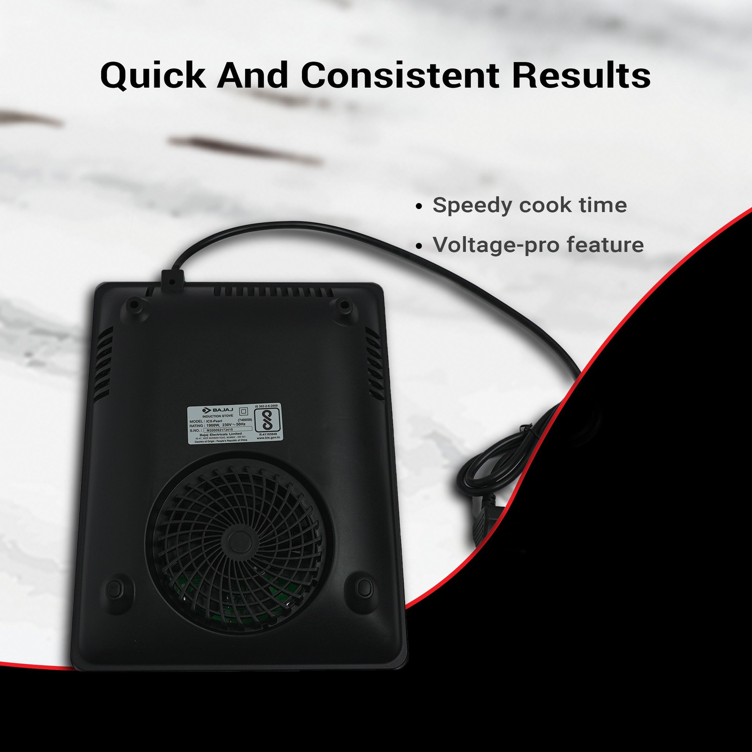 BAJAJ ICX Pearl Induction Cooktop (Black, White, Push Button) Price