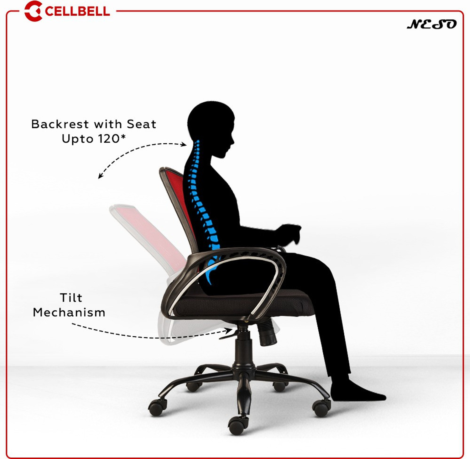 Image of CELLBELL Neso C106 Mid Back Mesh Office Executive Chair