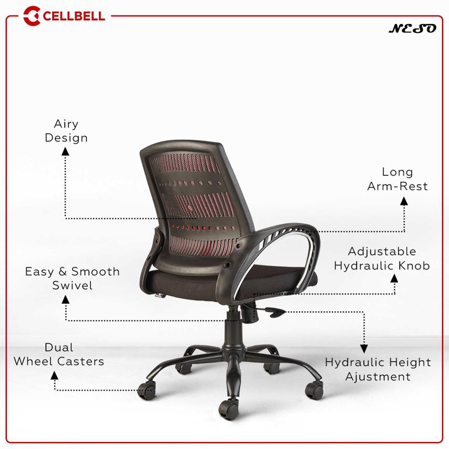 Image of CELLBELL Neso C106 Mid Back Mesh Office Executive Chair