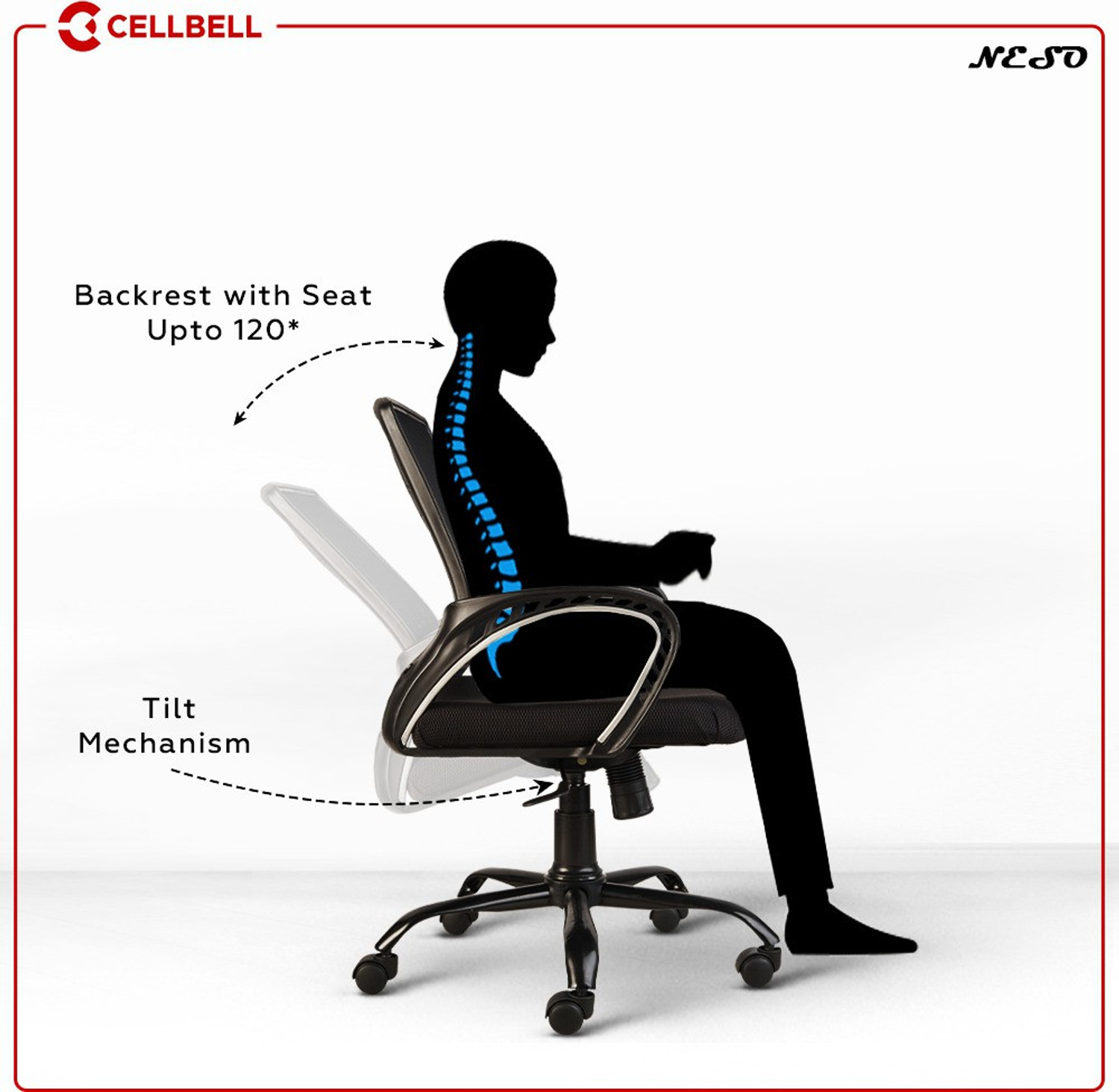 Image of CELLBELL Neso C106 Mid Back Mesh Office Executive Chair