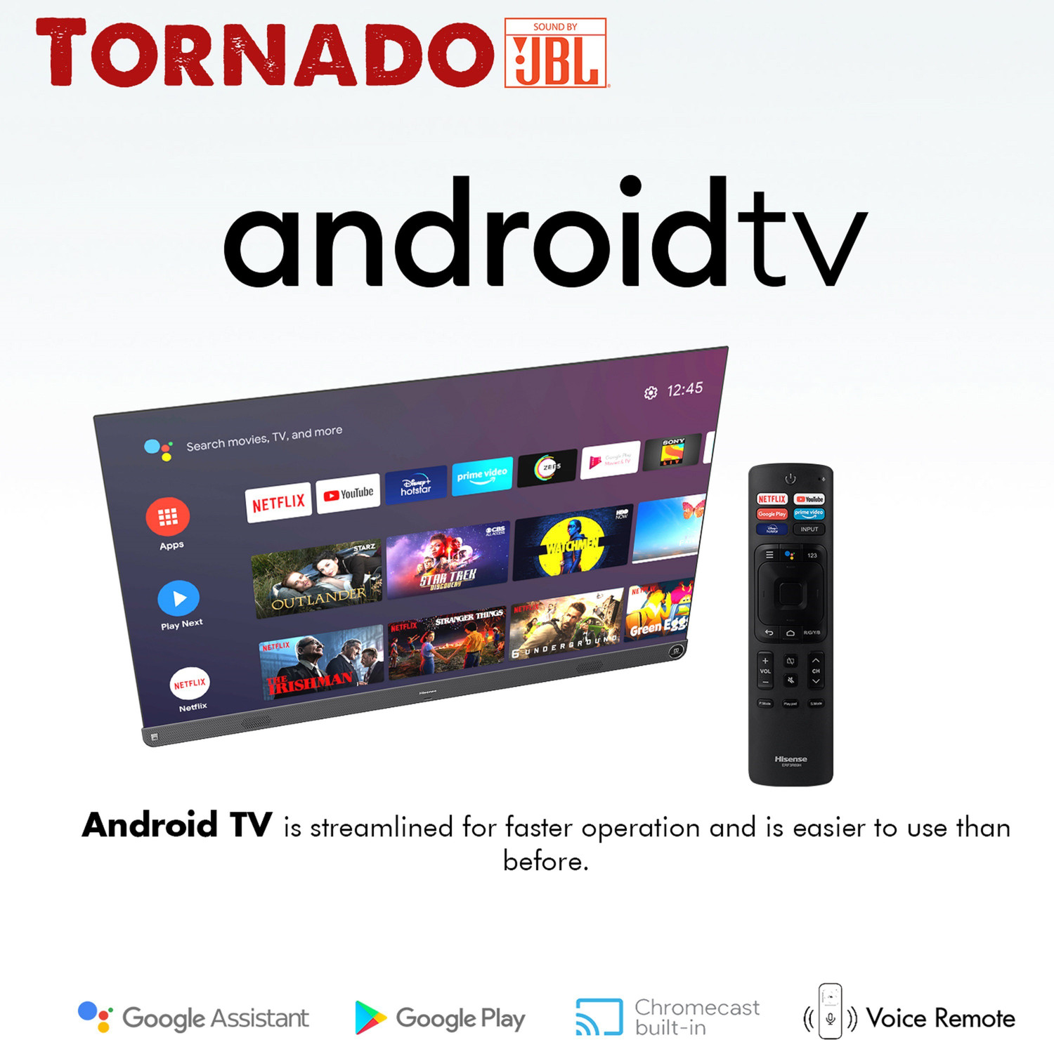 Image of Hisense A73F Series 126 cm (50 inch) Ultra HD (4K) LED Smart Android TV with 102 W JBL Speakers, Dolby Vision and Atmos (50A73F)