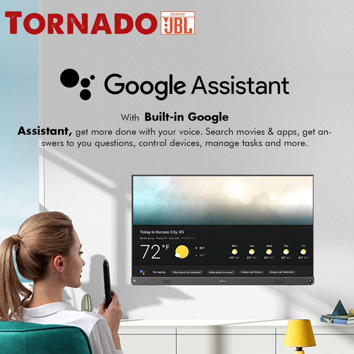 Image of Hisense A73F Series 126 cm (50 inch) Ultra HD (4K) LED Smart Android TV with 102 W JBL Speakers, Dolby Vision and Atmos (50A73F)