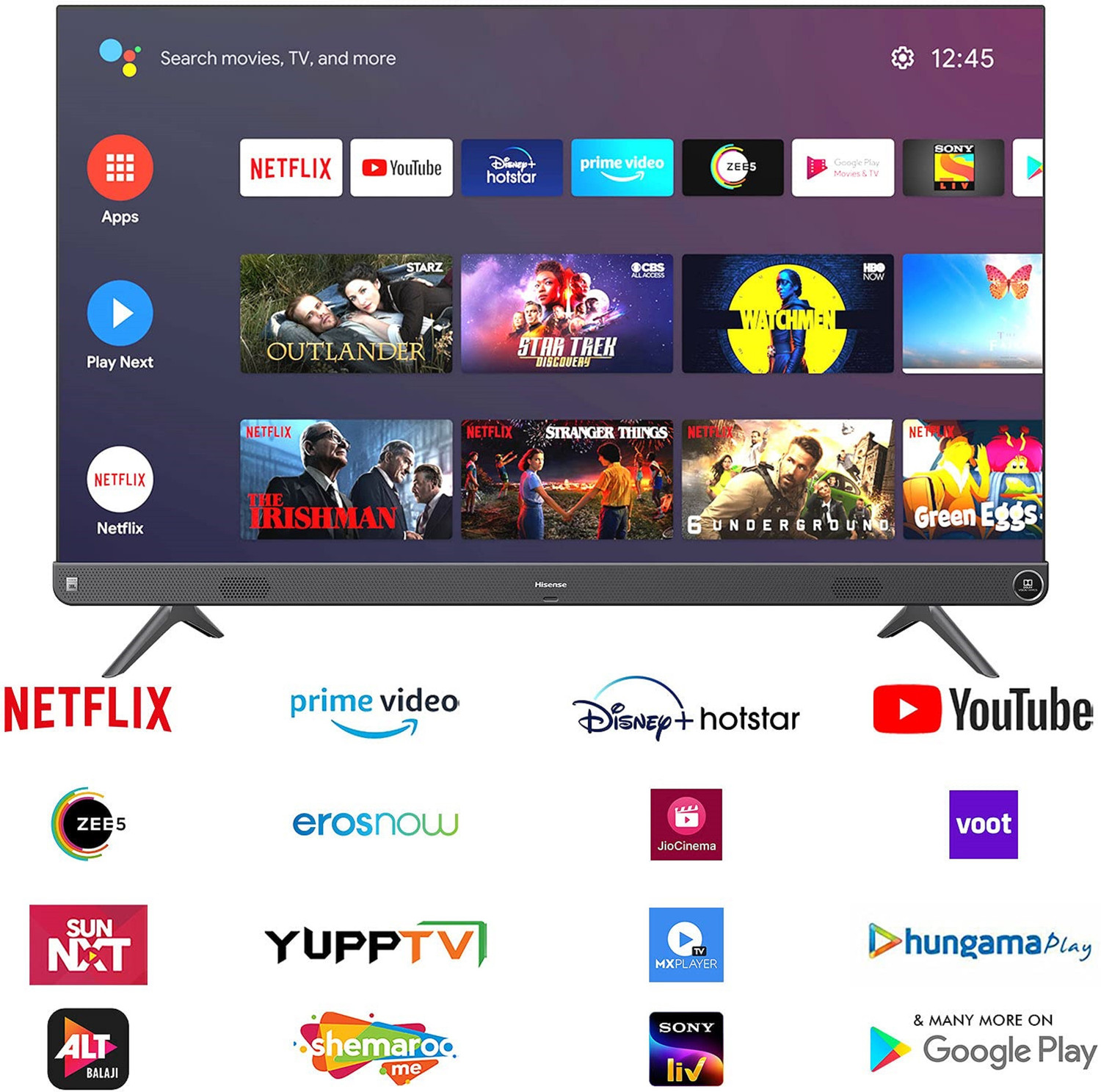 Image of Hisense A73F Series 126 cm (50 inch) Ultra HD (4K) LED Smart Android TV with 102 W JBL Speakers, Dolby Vision and Atmos (50A73F)