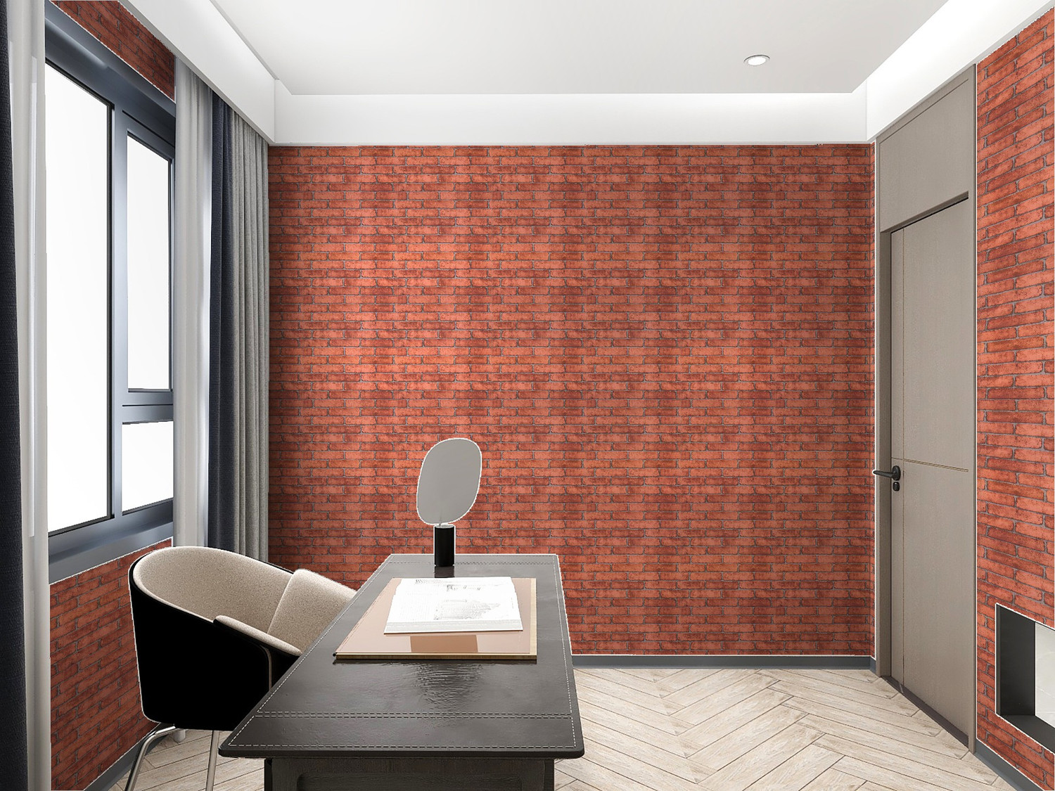 Image of Flipkart SmartBuy 500 cm Wall Stickers Wallpaper Red Bricks Blocks Modern Bedroom Decor Self Adhesive Self Adhesive Sticker