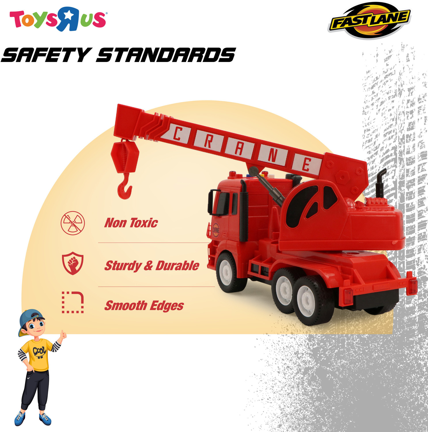 Toys R Us Fast Lane Rescue Squad Crane Premium Quality Fire