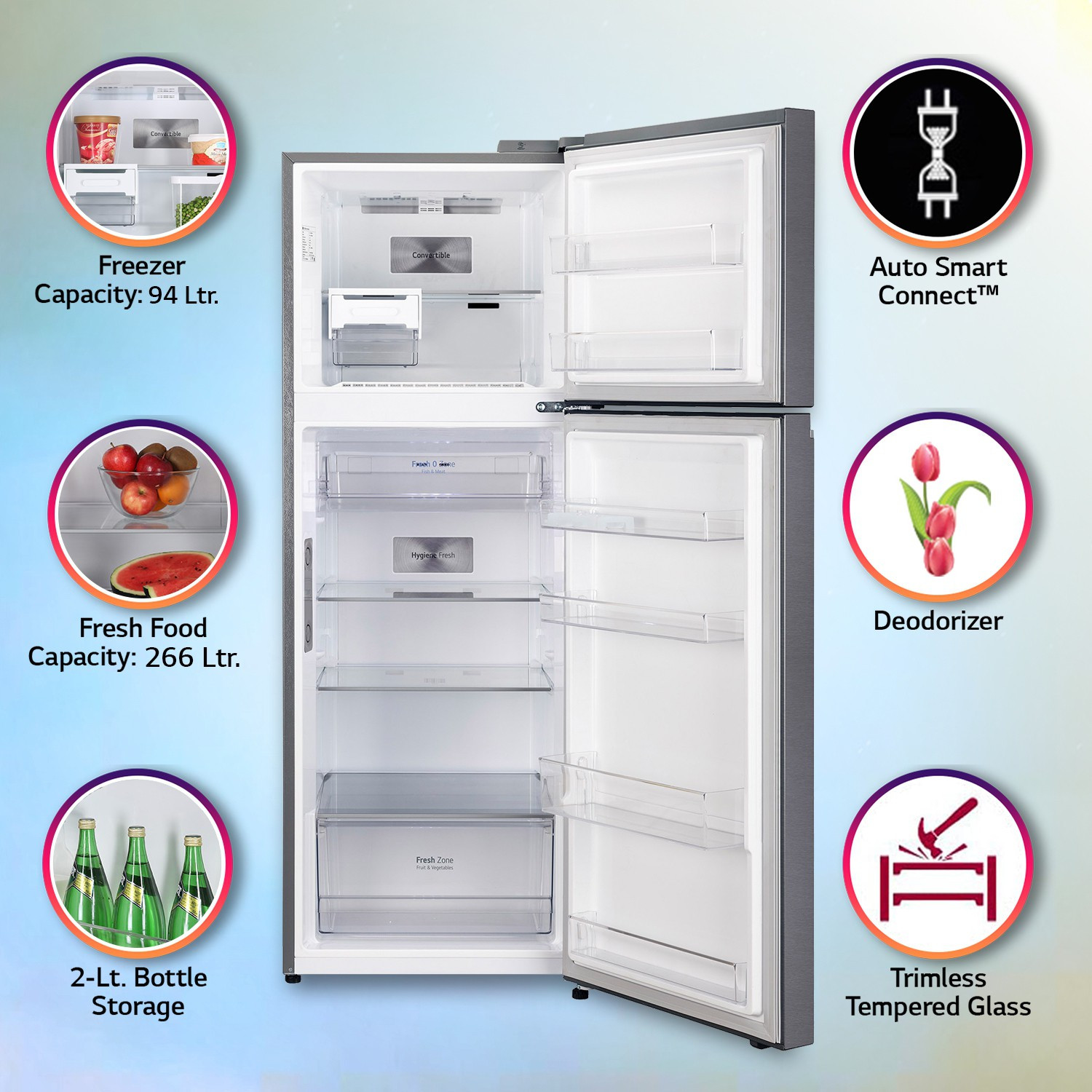 Image of LG 340 L Frost Free Double Door 3 Star Convertible Refrigerator