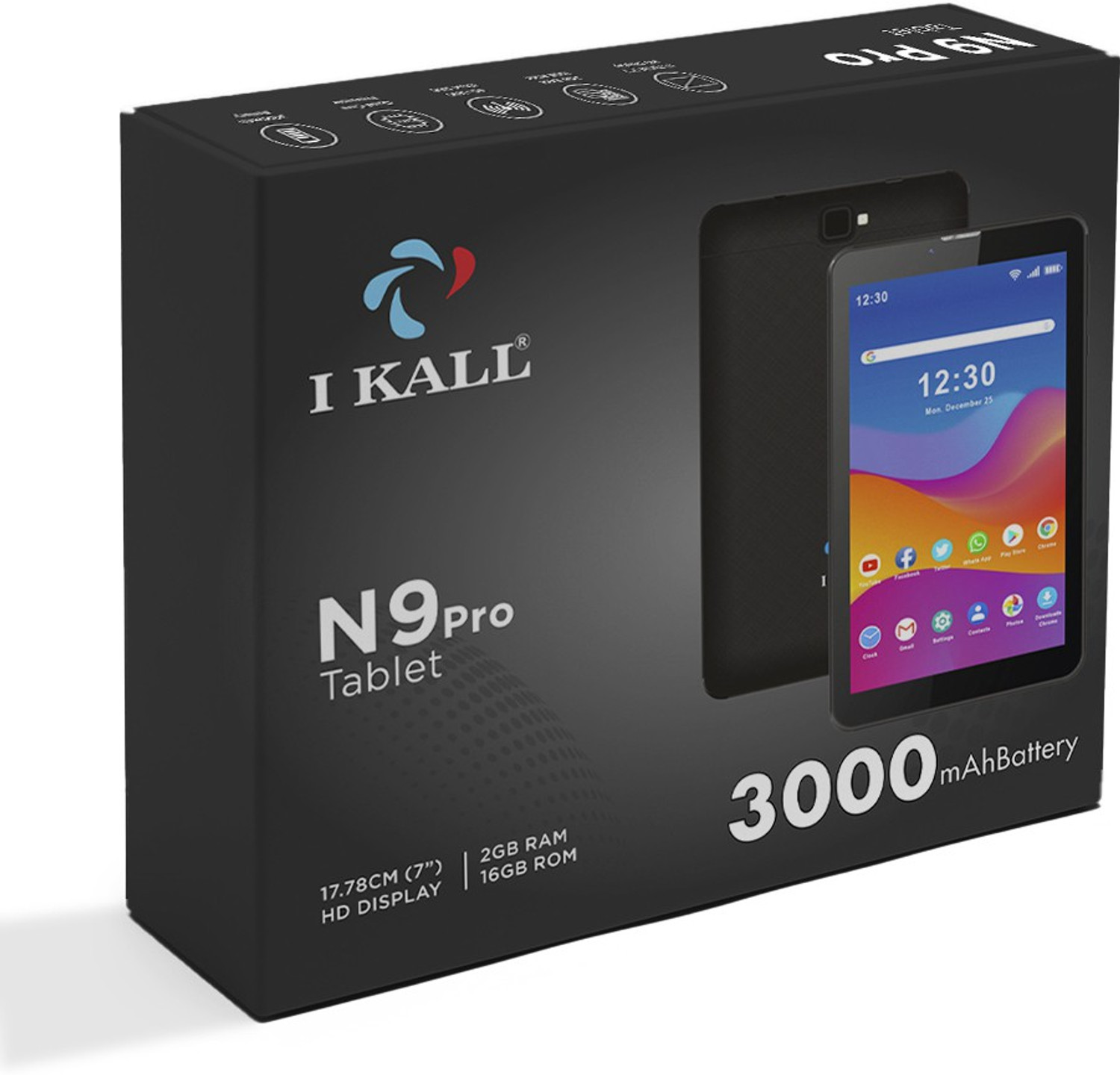 Image of I Kall N9 PRO 2 GB RAM 16 GB ROM 7 inch with 3G Marshmallow Tablet (Black)