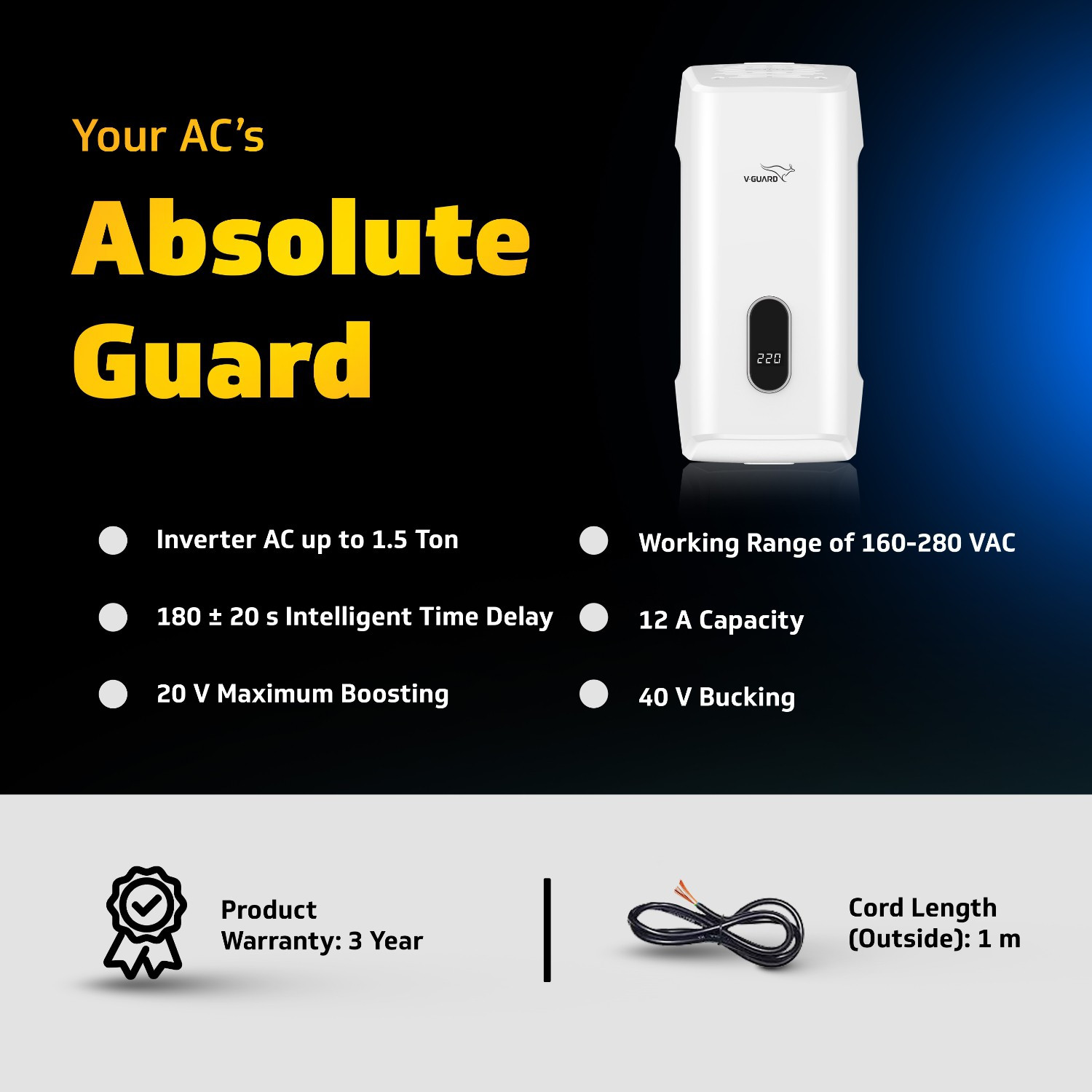 Image of V-Guard Trior iD4 2040 Voltage Stabilizer