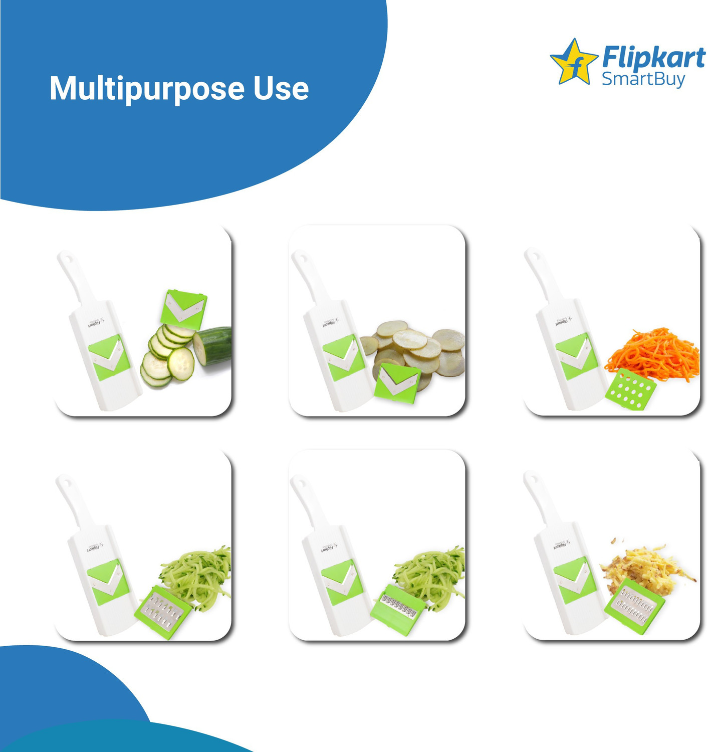 Image of Flipkart SmartBuy 6 In 1 Slicer / Dicer Vegetable Grater