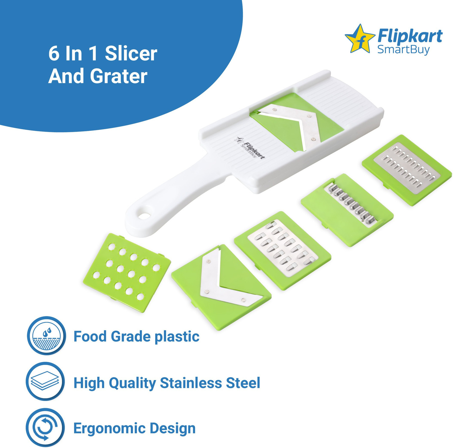 Image of Flipkart SmartBuy 6 In 1 Slicer / Dicer Vegetable Grater