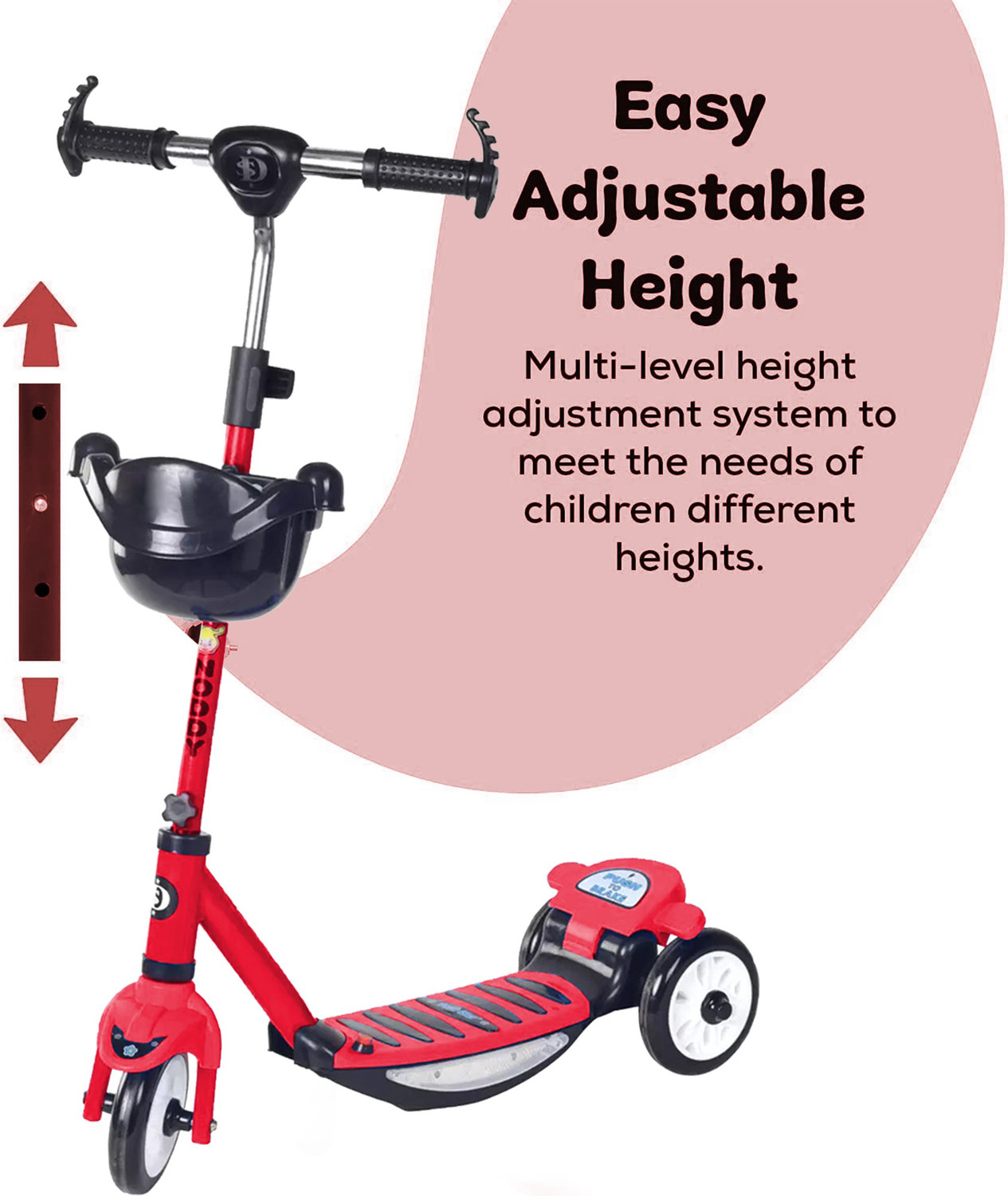 Sasimo Scooter for Kids 3 Wheeler Foldable Kick Skating Cycle