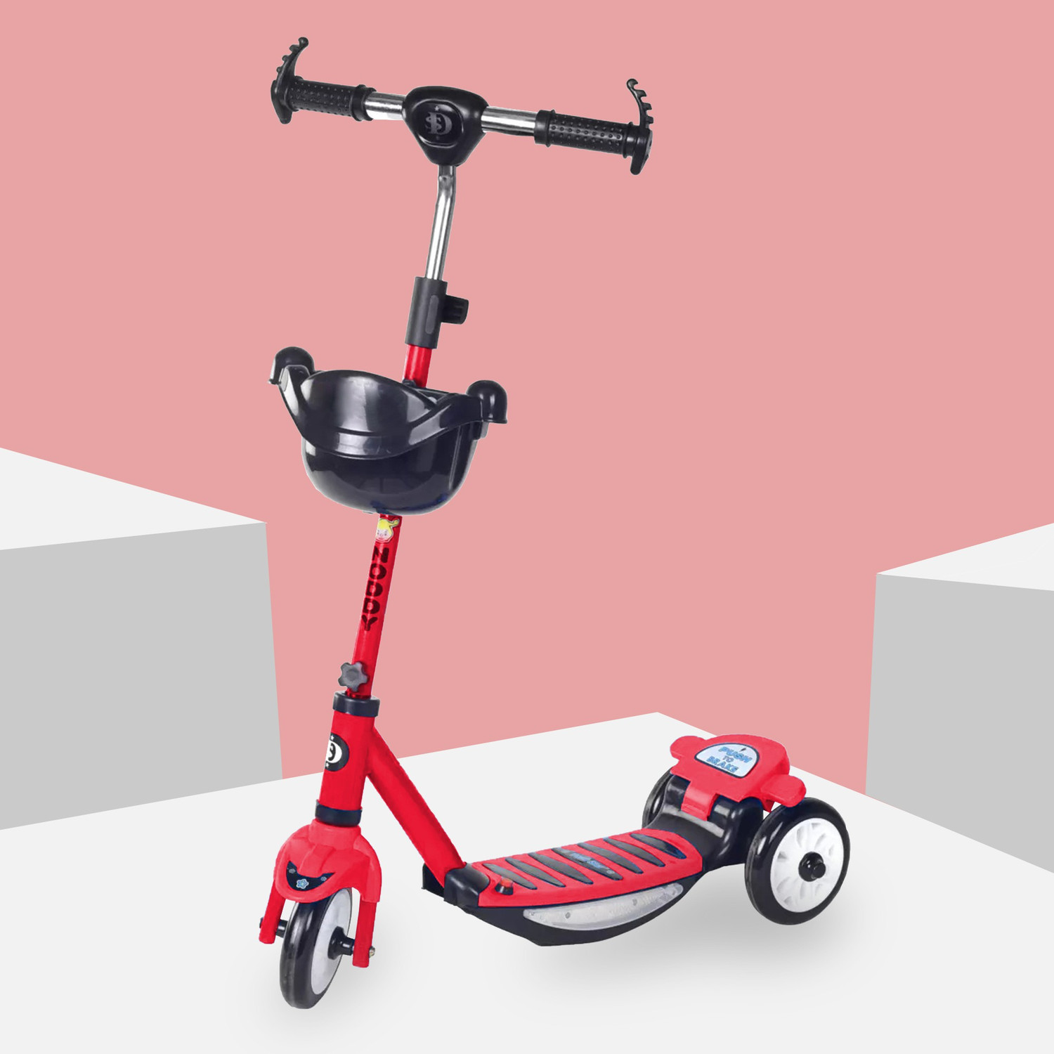 Sasimo Scooter for Kids 3 Wheeler Foldable Kick Skating Cycle Brake Light Music Basket Price History