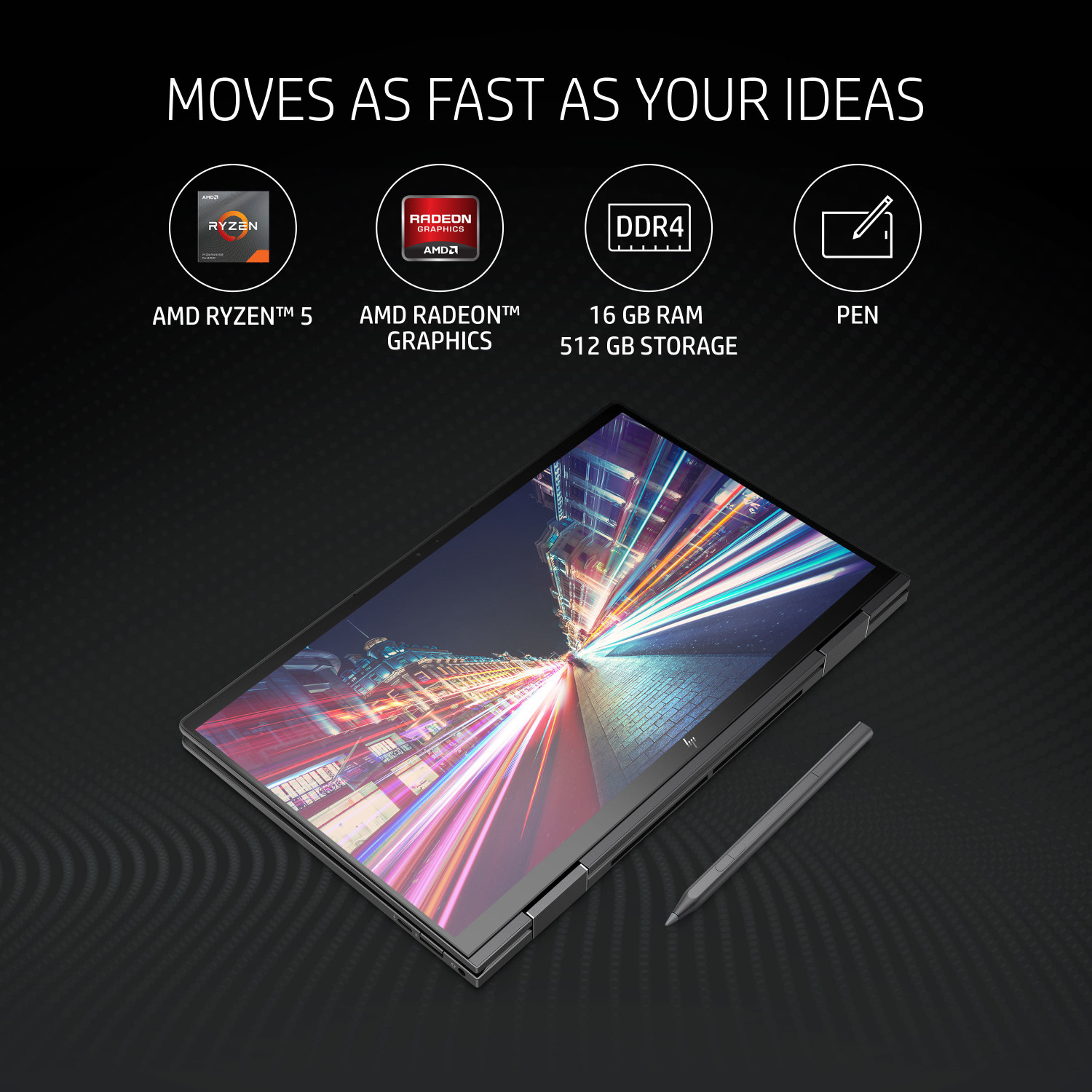 Image of HP Envy x360 AMD Ryzen 5 Hexa Core 5600U - (16 GB /512 GB SSD /Windows 11 Home) 13 x360-ay1035au 2 in 1 Laptop