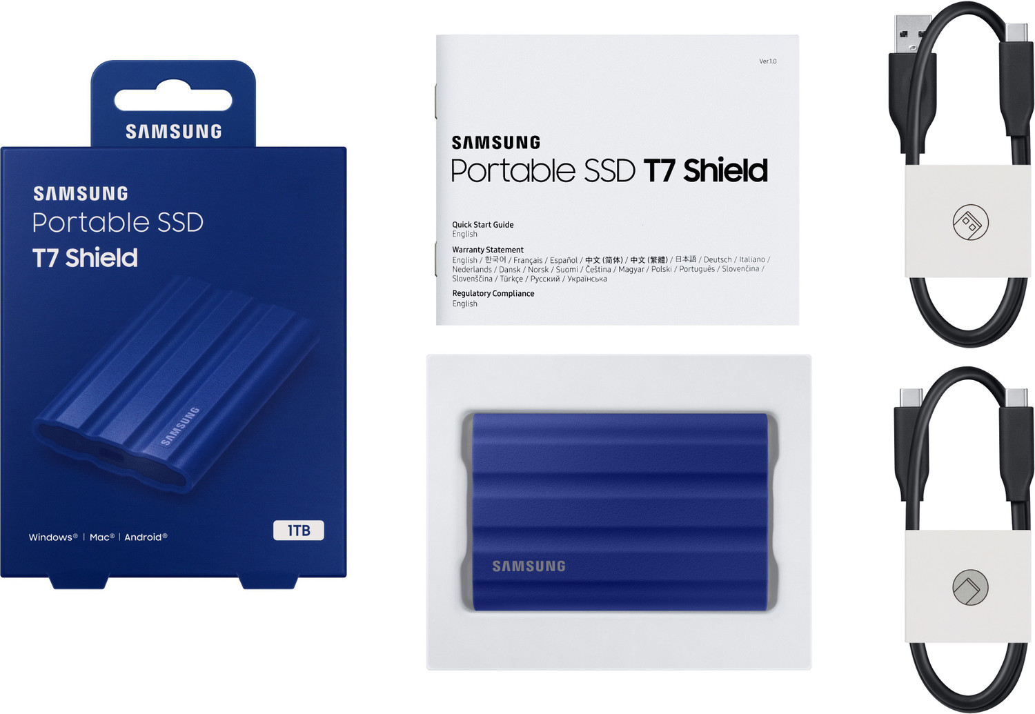 Image of Samsung T7 Shield 1TB USB 3.2 Gen 2(10 Gbps),IP65 Rated,Speed upto 1050 MB /s,(MU-PE1T0R) 1 TB External Solid State Drive (SSD)