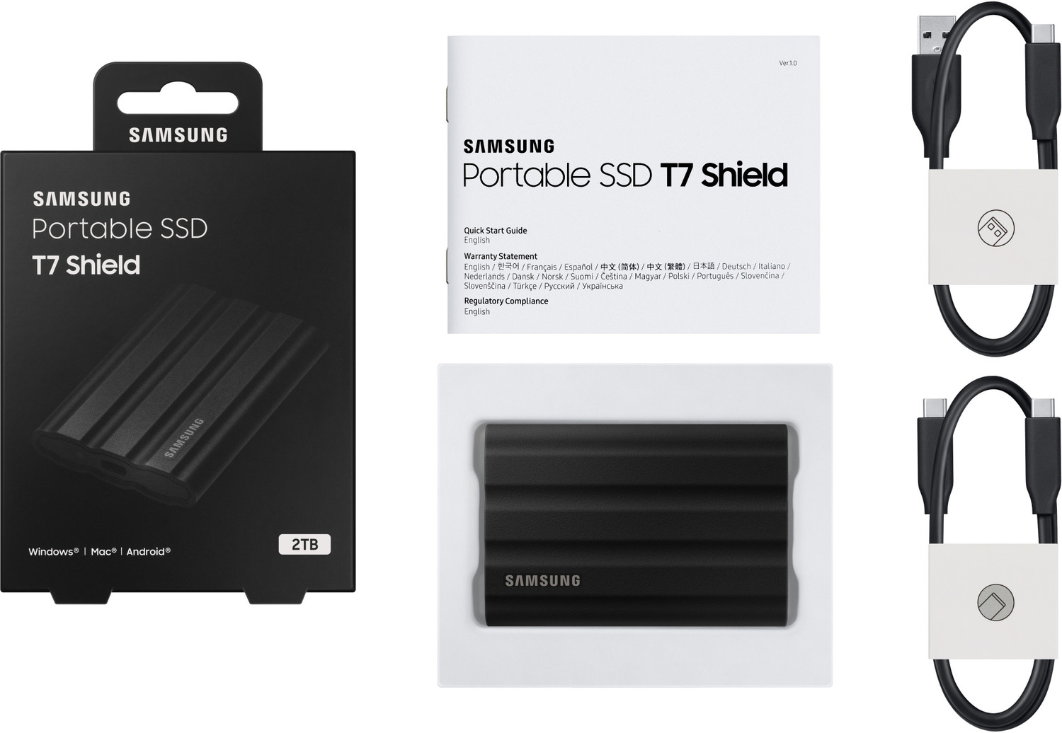 Image of Samsung T7 Shield 2 TB External Solid State Drive (SSD) 1050 MB /s, USB 3.2 Gen 2, IP65 Rated, Compatible with Windows and Mac