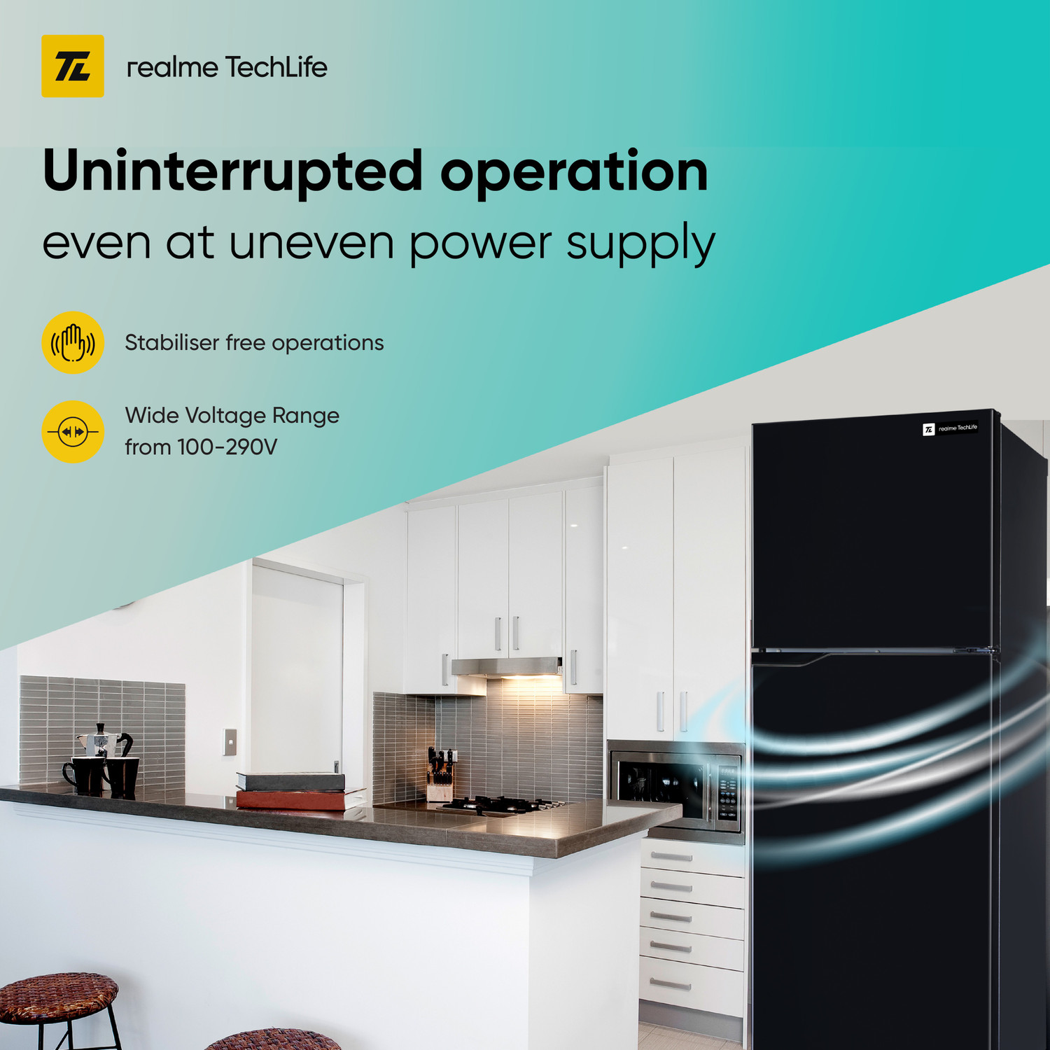 Image of realme TechLife 260 L Frost Free Double Door 3 Star Refrigerator