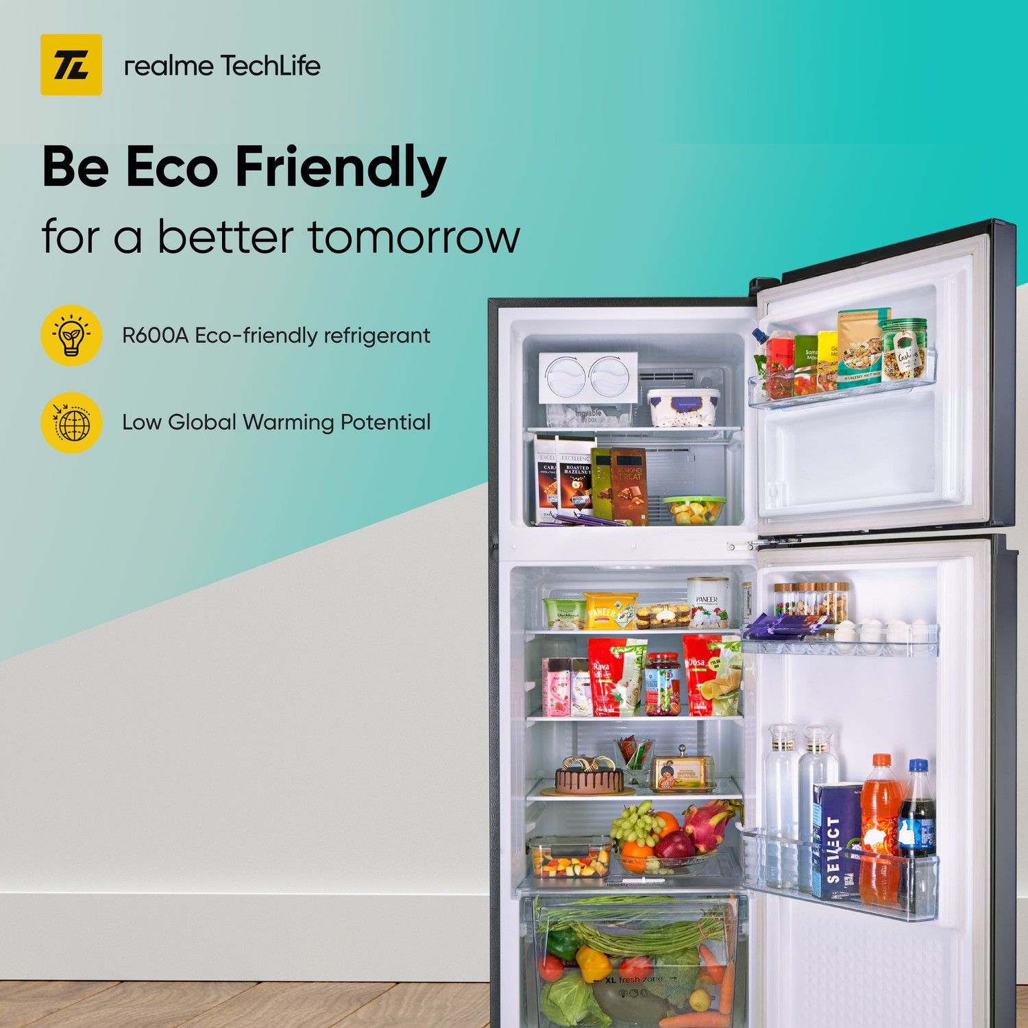 Image of realme TechLife 260 L Frost Free Double Door 3 Star Refrigerator