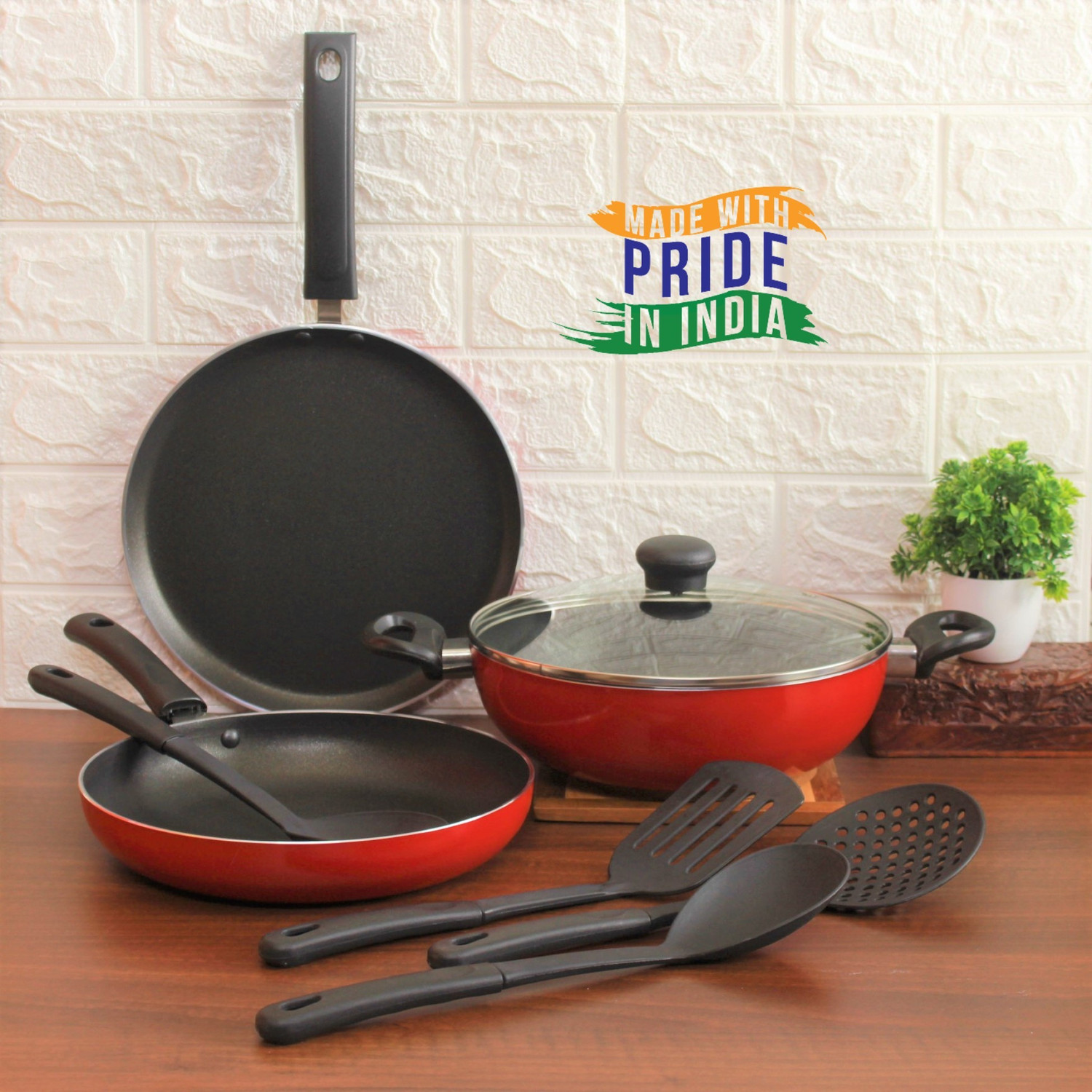 Image of Kreme 8 Pcs (Non Induction) Non-Stick Coated Cookware Set