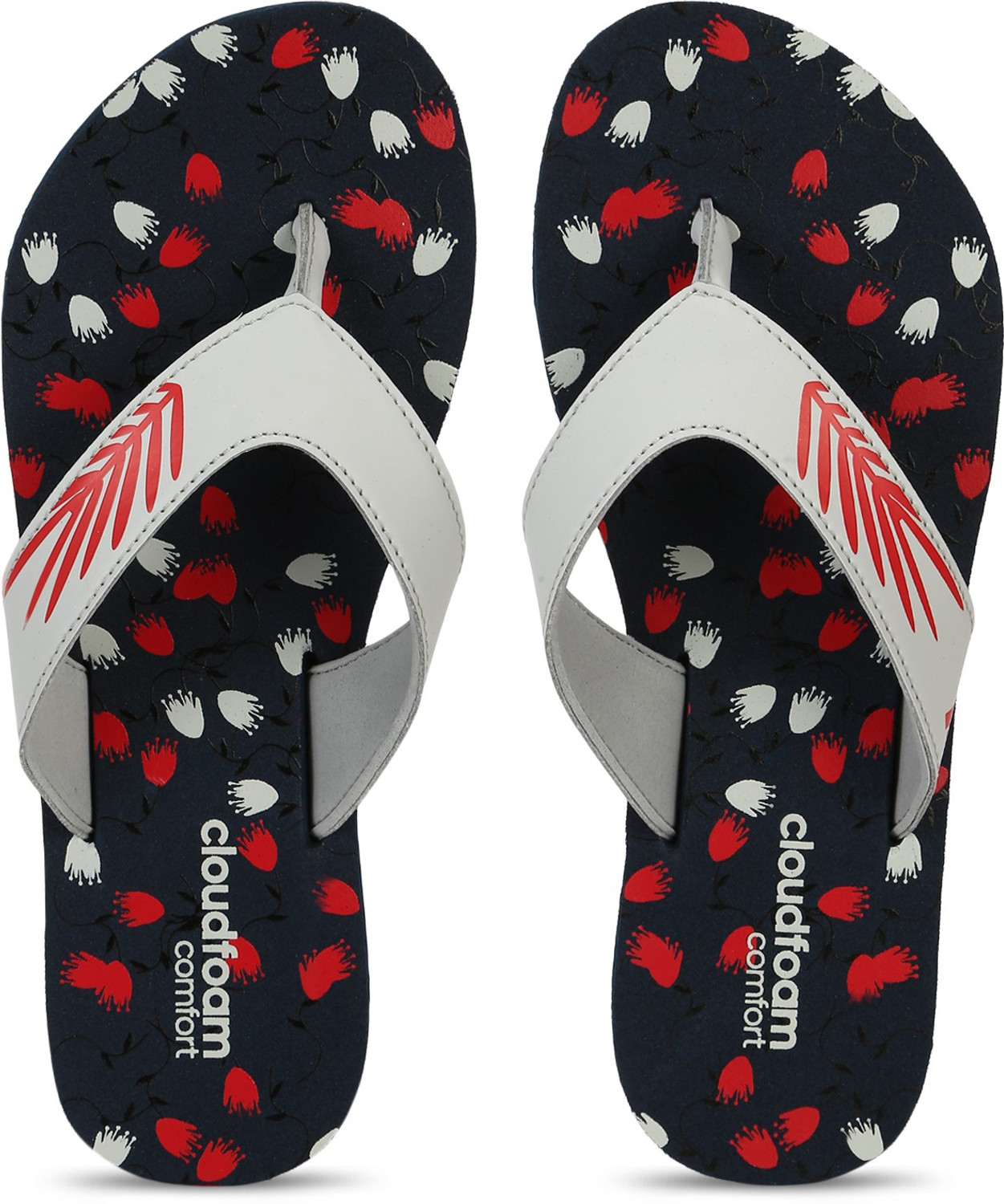 Adidas cloudfoam flip flops womens sales