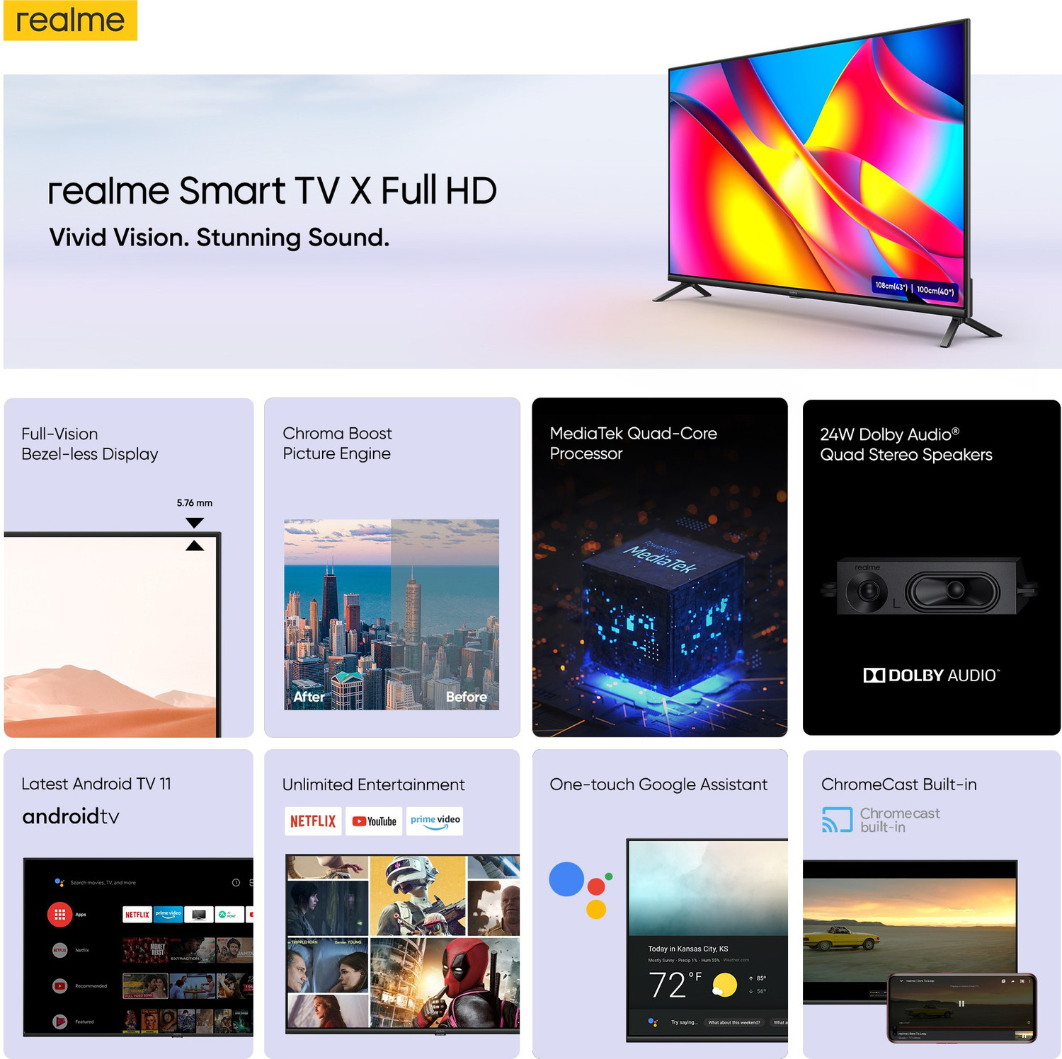 Image of realme 100.3 cm (40 inch) Full HD LED Smart Android TV with Android 11 - 2022 Model