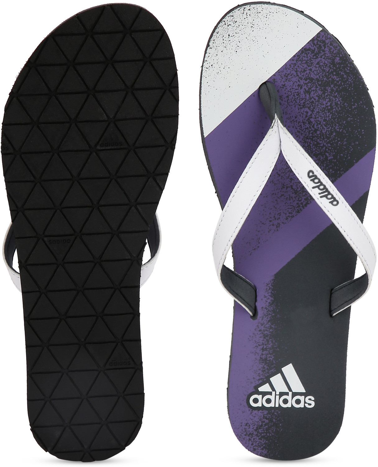 Purple adidas store flip flops