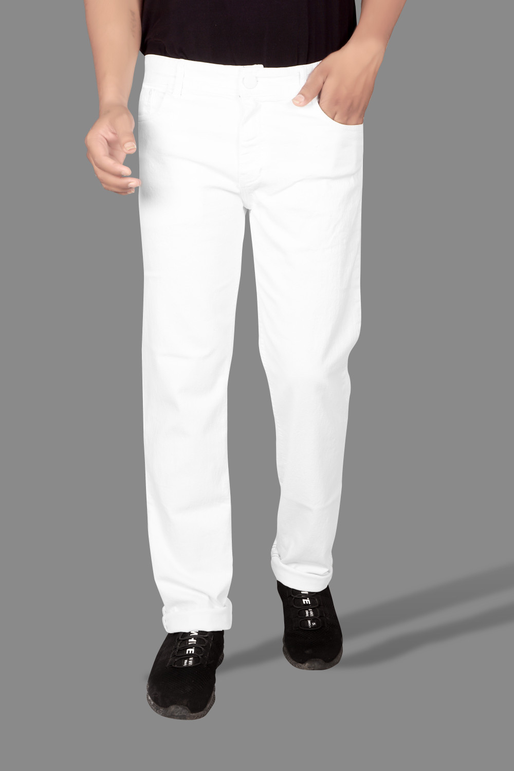 Image of JUST BLACK Men Regular Mid Rise Grey Jeans