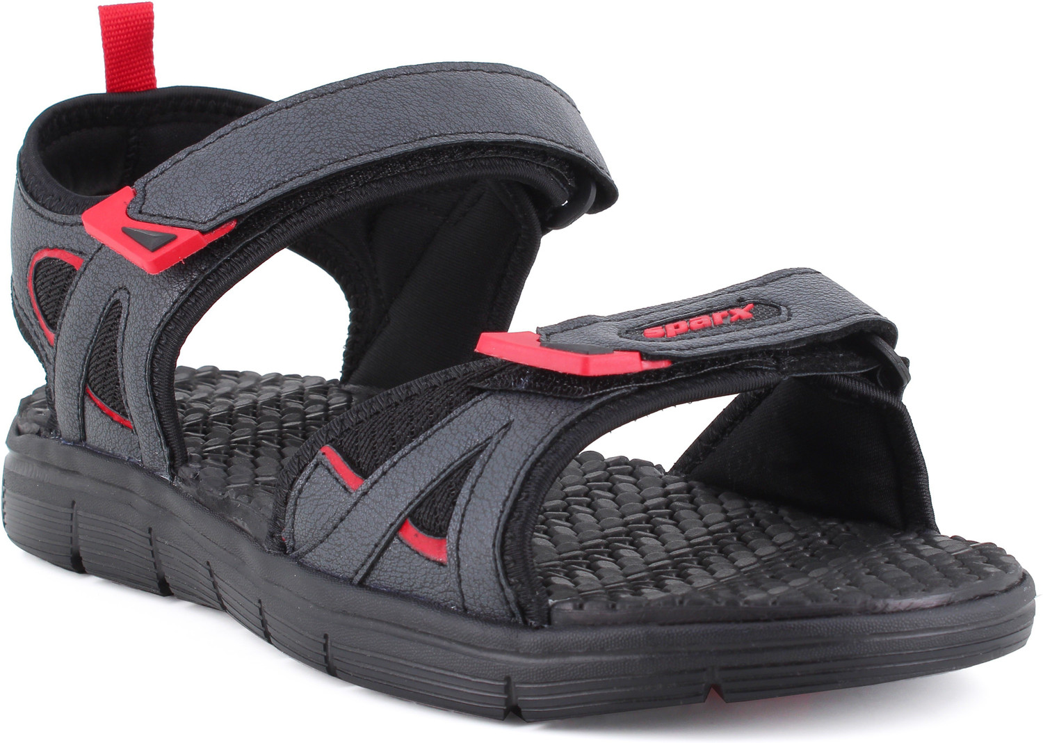Sparx men black shop red sandals