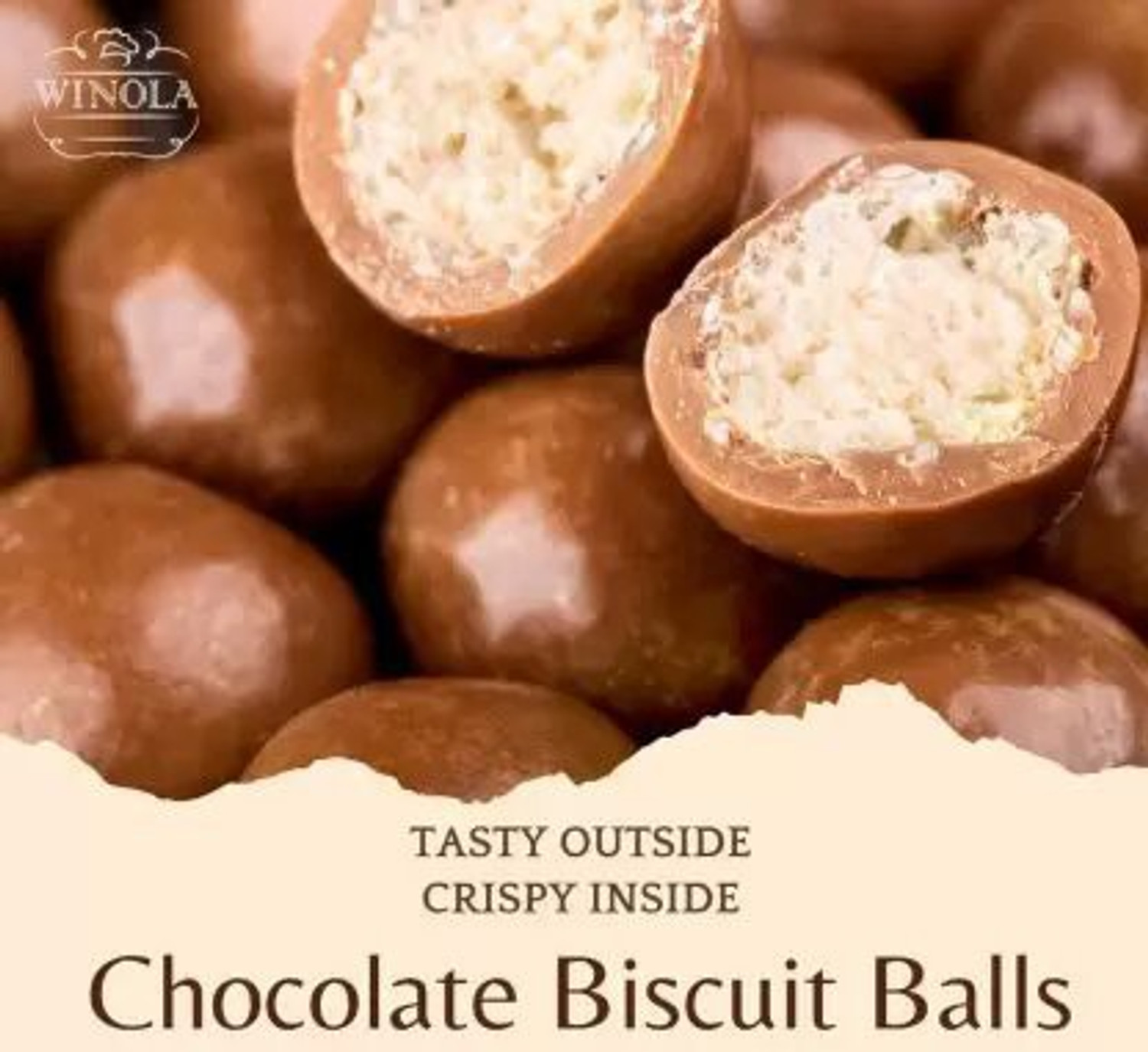 Image of Winola Milk Choco Biscuit Balls- Chocolate Munchies, Chocolate Balls (1 kg) Crackles