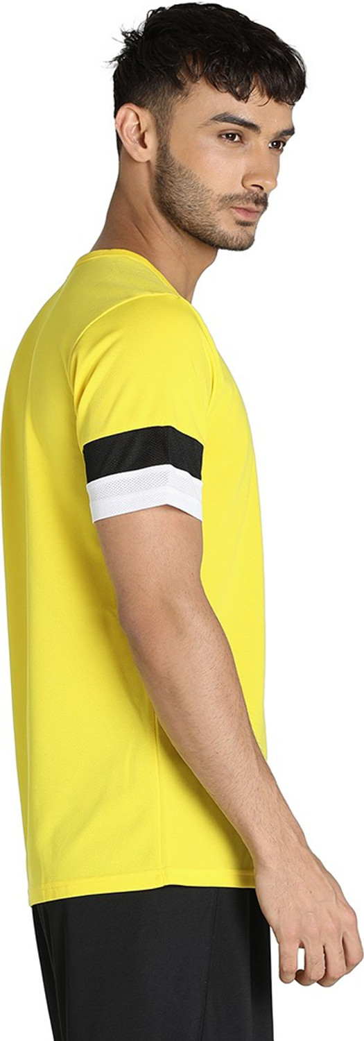 Image of PUMA Colorblock Men Round Neck Yellow T-Shirt