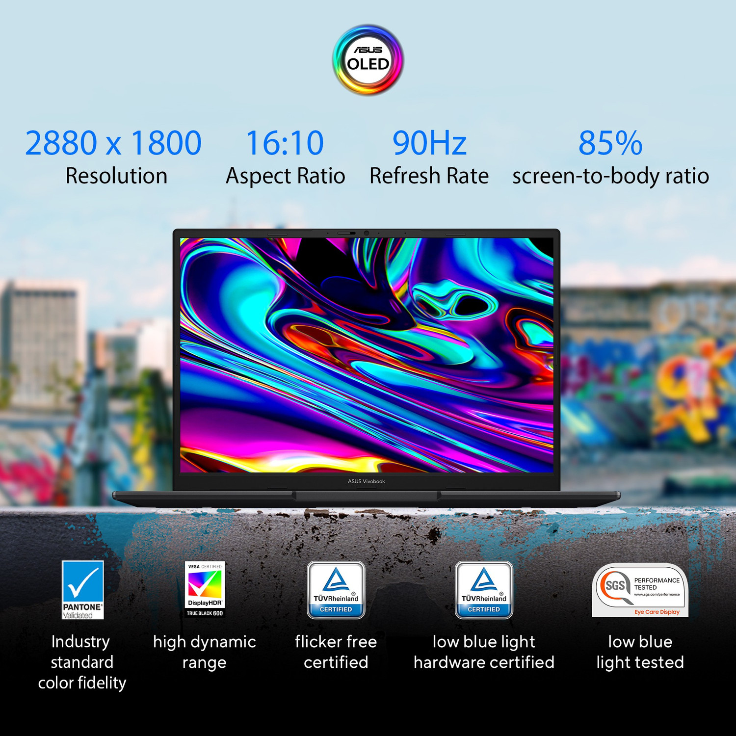 Image of ASUS Vivobook S14 OLED Intel EVO H-Series Intel Core i5 12th Gen 12500H - (16 GB /512 GB SSD /Windows 11 Home) S3402ZA-KM502WS Thin and Light Laptop